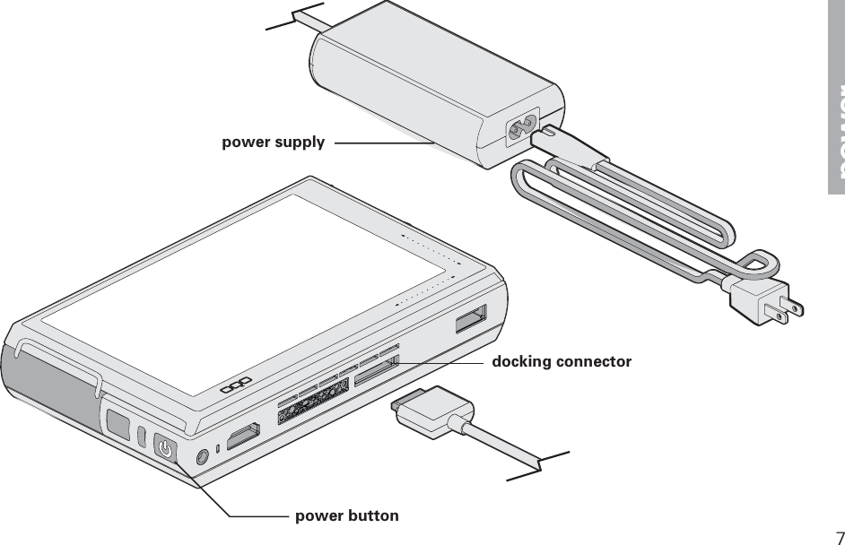 docking connectorpower buttonpower supply 7power