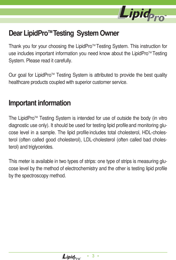Page 2 of OSANG Healthcare ILM-0001A-RF Lipid profile and glucose measuring system for self testing User Manual Manua  Cover