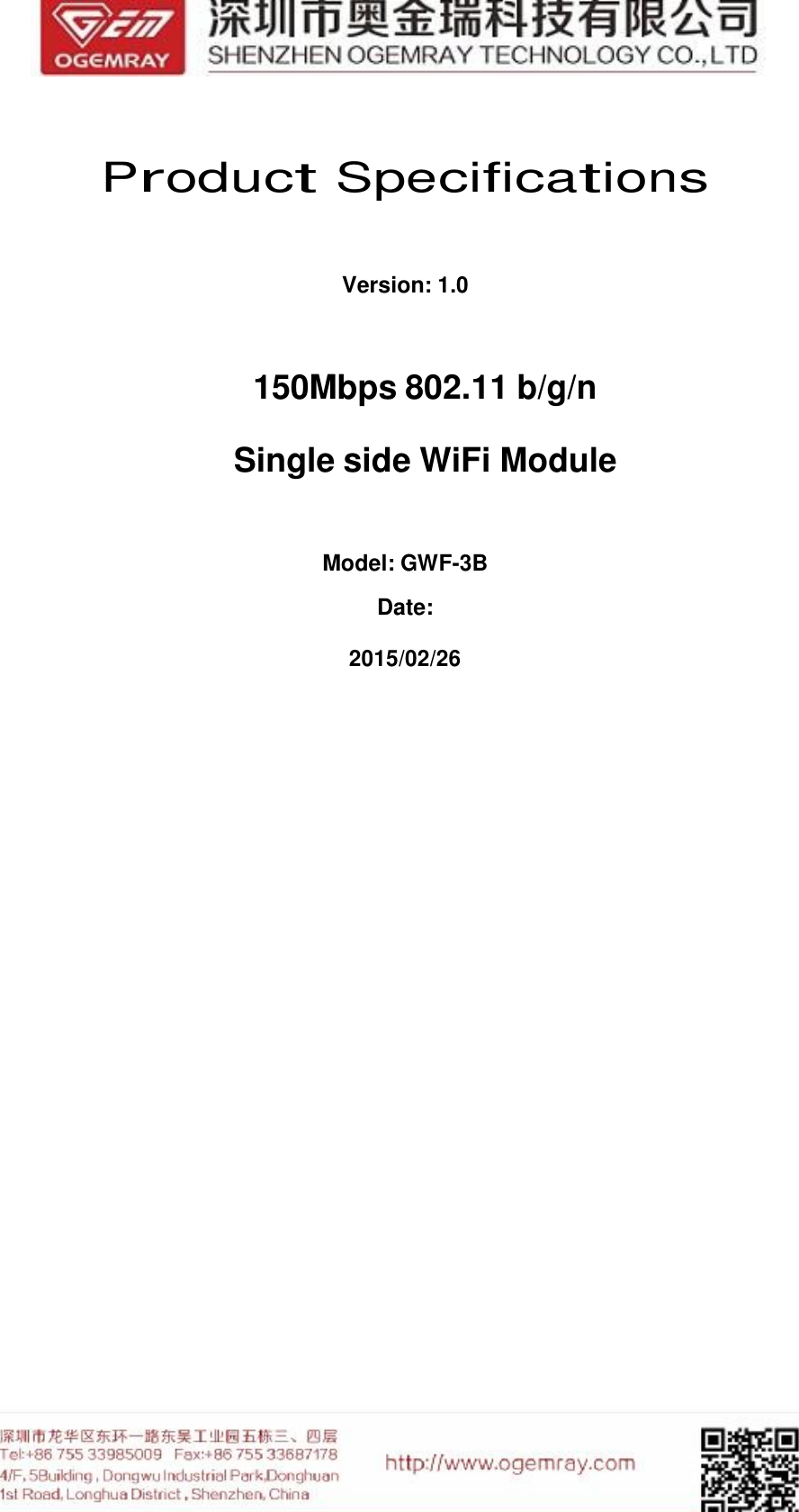 Page 2 of Ogemray Technology GWF-3B USB WiFi Adapter User Manual GWF 3B V1 0 150310