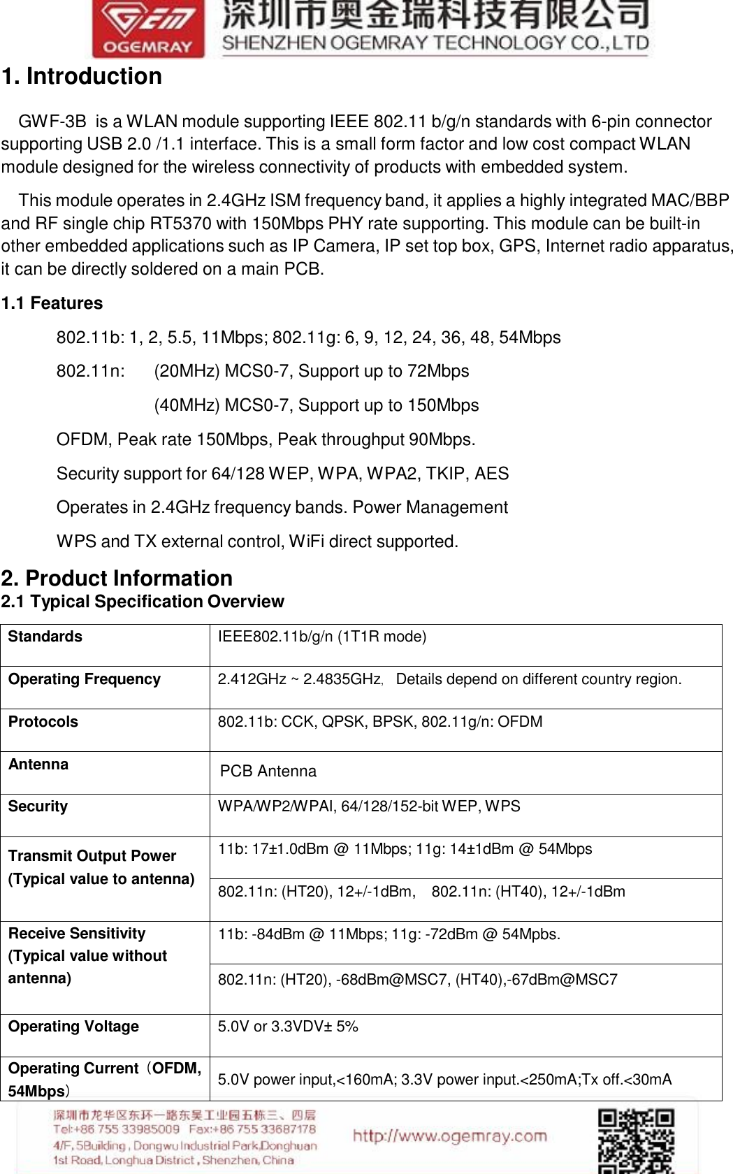 Page 3 of Ogemray Technology GWF-3B USB WiFi Adapter User Manual GWF 3B V1 0 150310