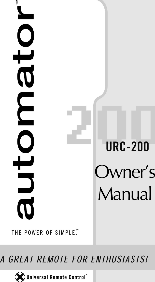 Ohsung Electronics URC200 Universal Remote Control User Manual URC200 ...