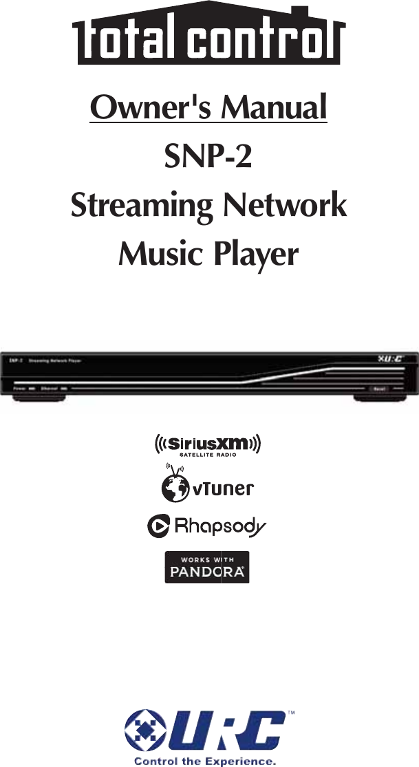 Owner&apos;s ManualSNP-2 Streaming Network Music Player