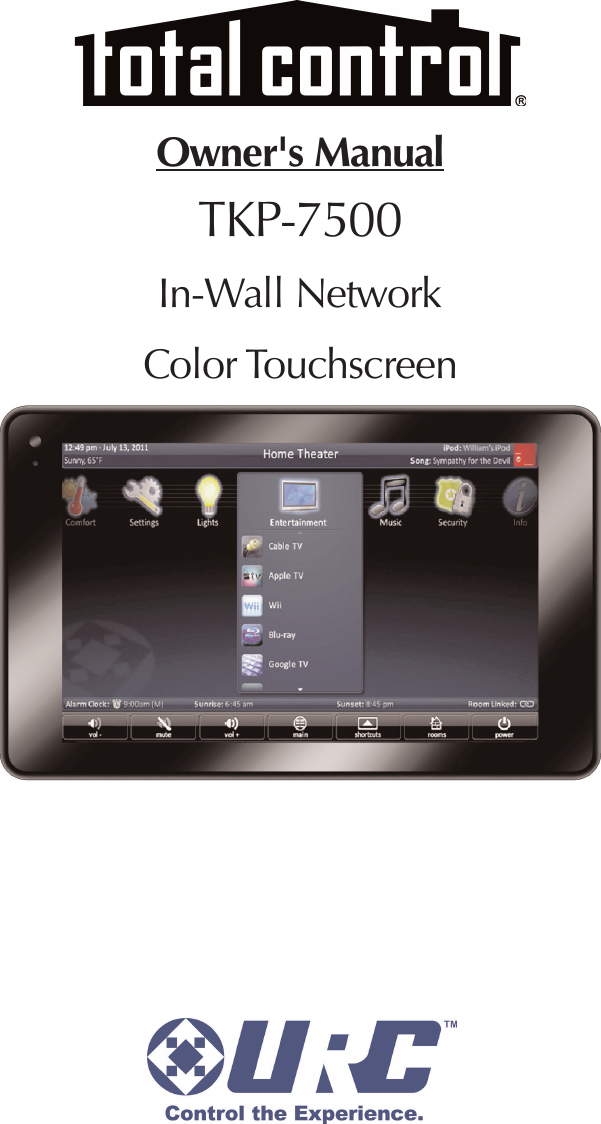 Owner&apos;s ManualTKP-7500In-Wall Network Color Touchscreen