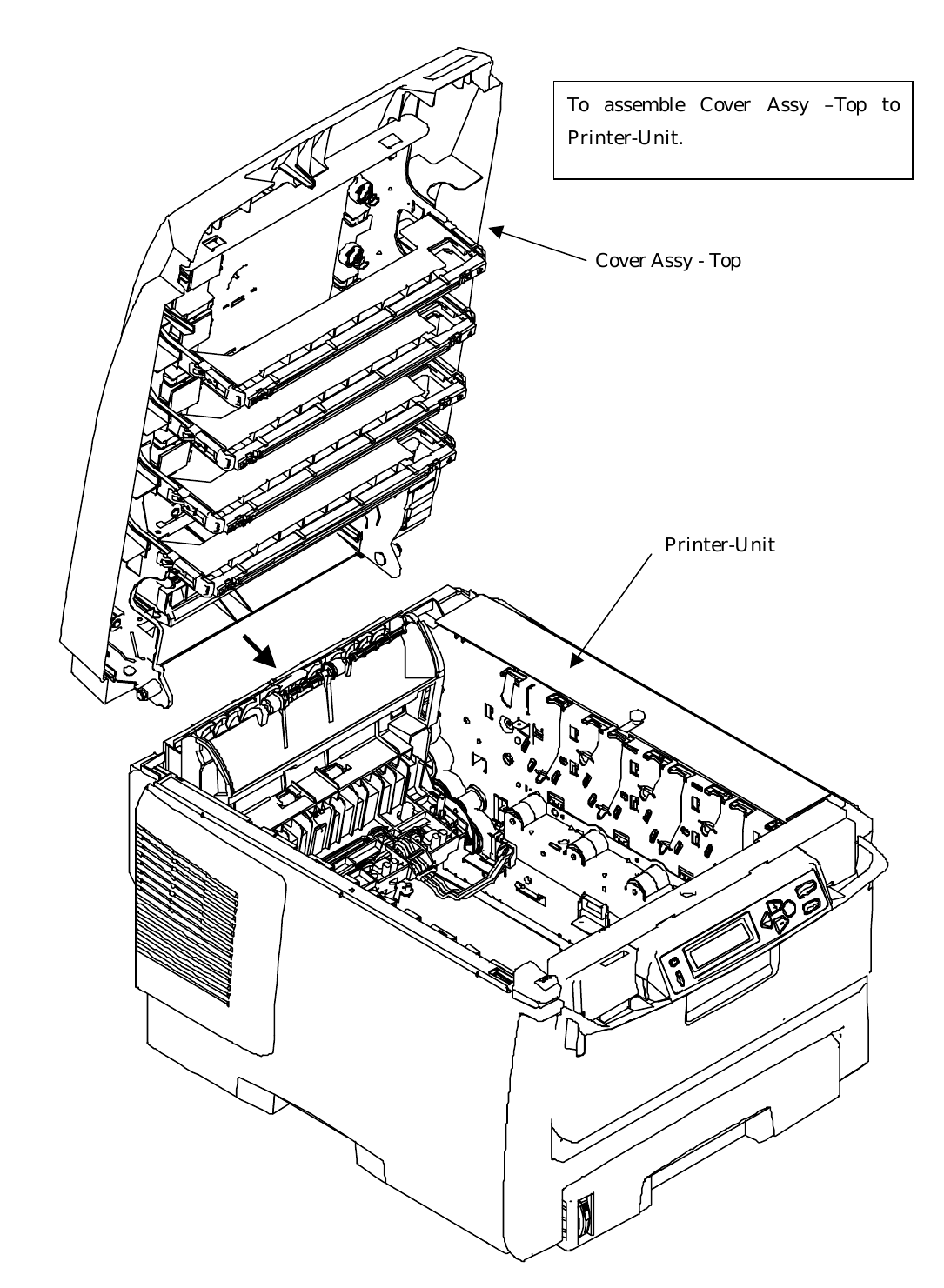  Printer-Unit Cover Assy - Top To assemble Cover Assy –Top toPrinter-Unit. 