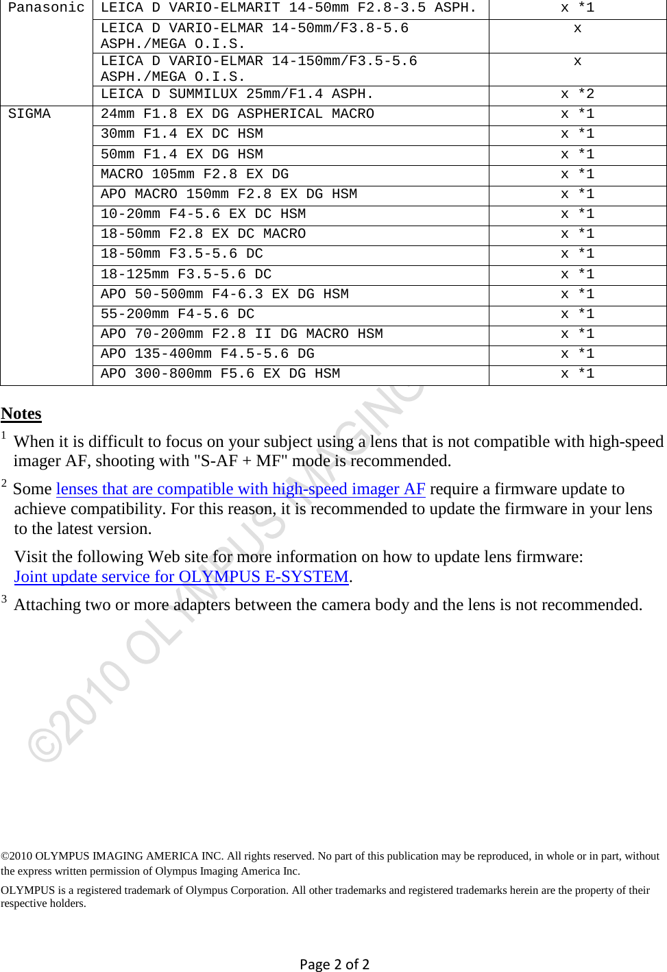 Page 2 of 2 - Olympus MMF-2 FT-MFT_Lens_Adapter_Compatibility_EN User Manual  To The Df68047c-5575-4dc6-9de7-81badfe45dc7