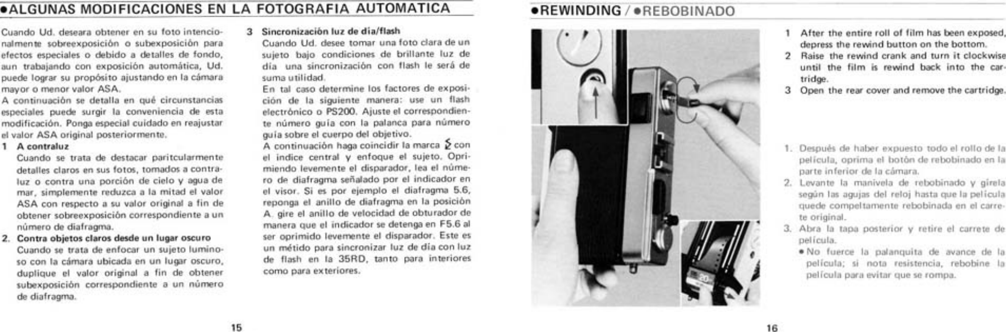 Olympus 35 Rd Operating Instructions