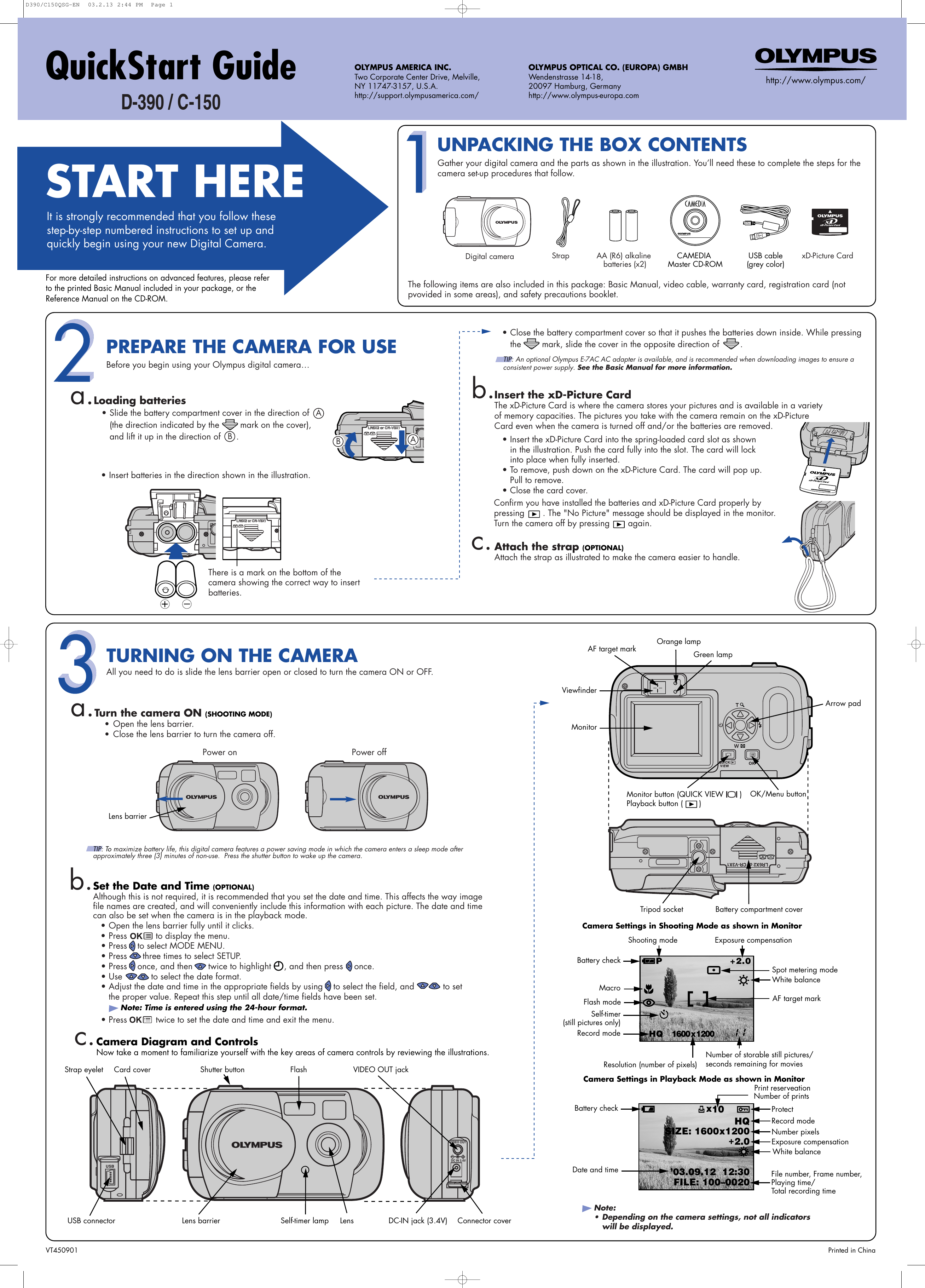 Olympus Camedia C 150 Users Manual 1 D390/C150_B E1