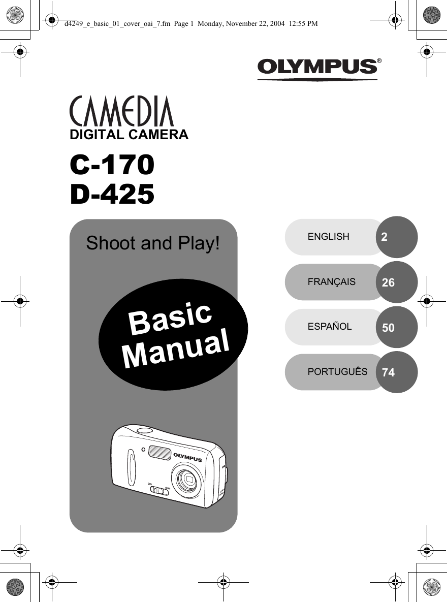 Olympus Camedia C 170 Basic Manual