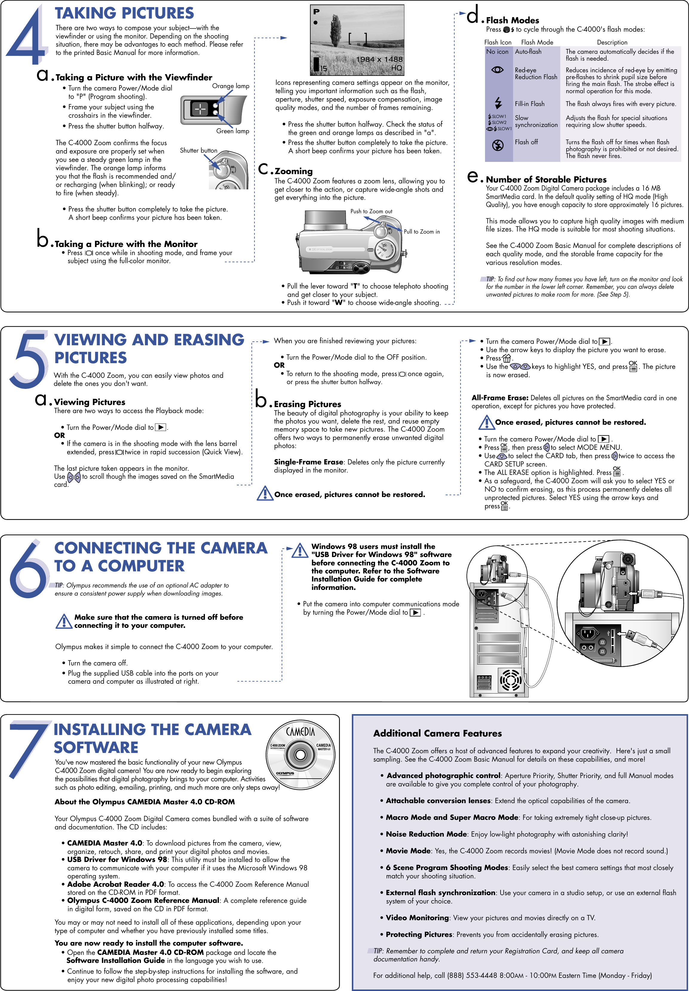 Page 2 of 2 - Olympus Olympus-Camedia-C-4000-Zoom-Quick-Start-Manual-  Olympus-camedia-c-4000-zoom-quick-start-manual