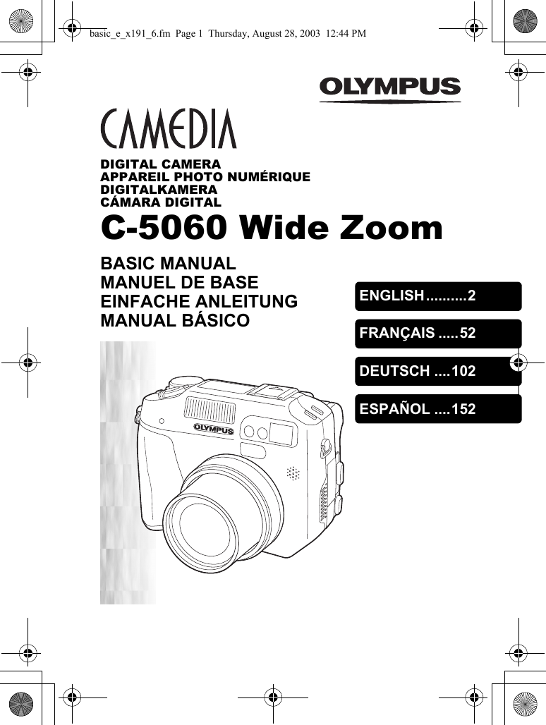 Olympus Camedia C 5060 Wide Zoom Basic Manual