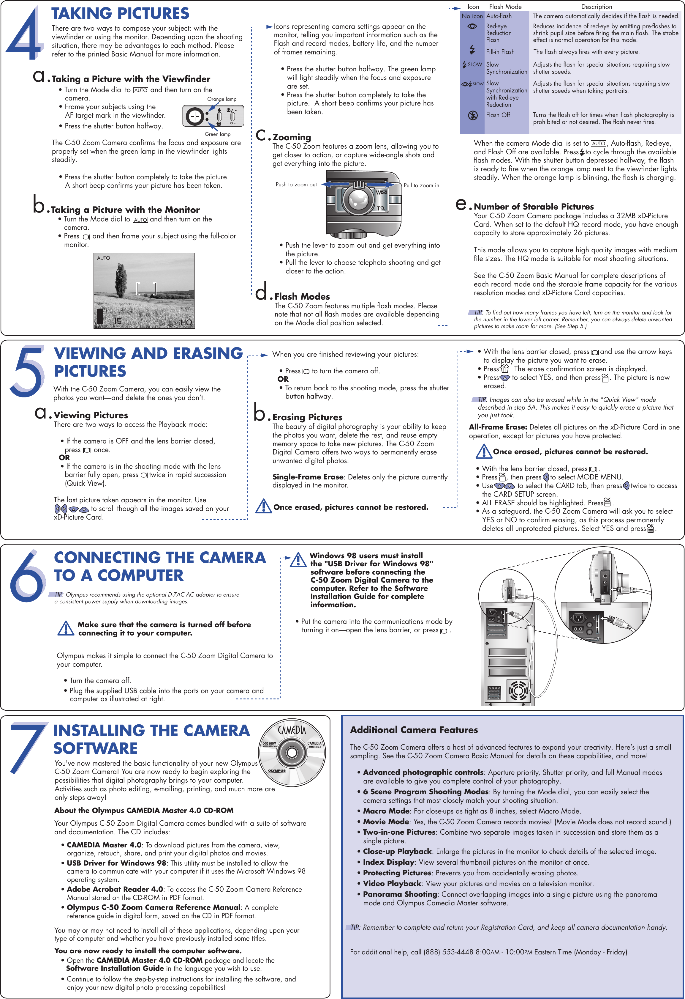 Page 2 of 2 - Olympus Olympus-Camedia-C-50-Zoom-Quick-Start-Manual- C50QSG-EN  Olympus-camedia-c-50-zoom-quick-start-manual