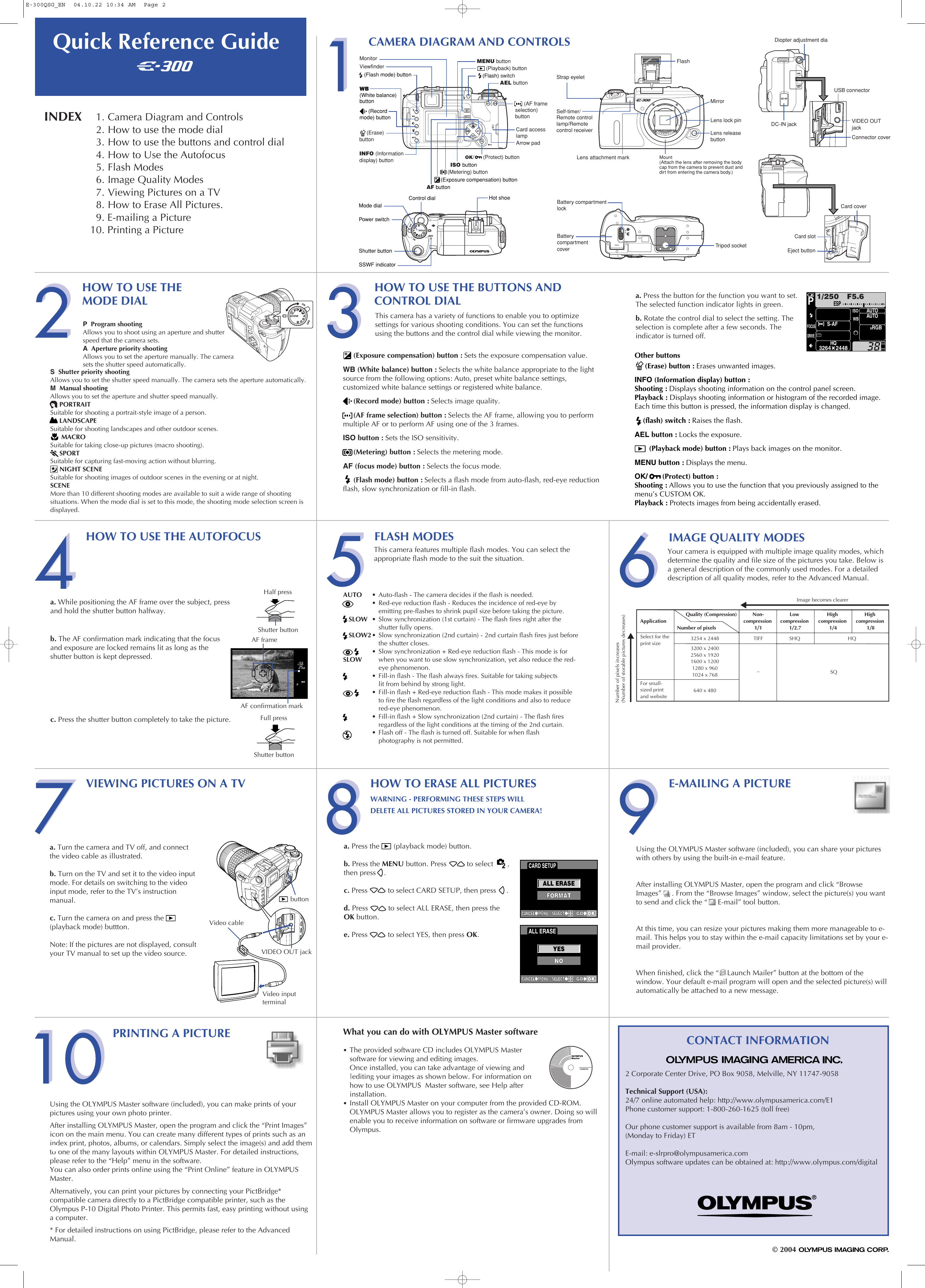 Page 2 of 2 - Olympus Olympus-E-300-Quick-Start-Manual- E-300 Quick Start Guide  Olympus-e-300-quick-start-manual