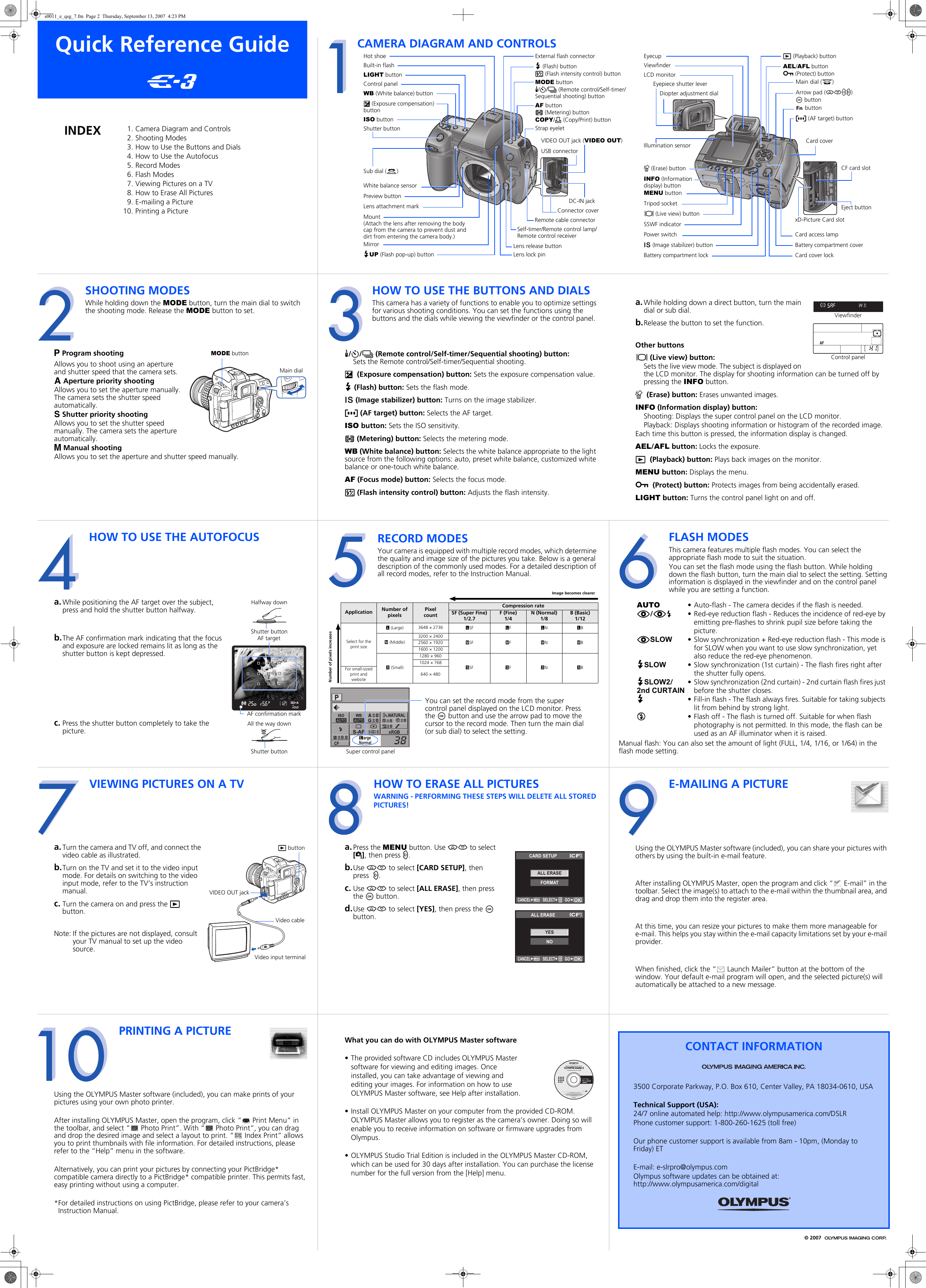 Page 2 of 2 - Olympus Olympus-E-3-Quick-Start-Manual- E-3_Quick_Start_Guide_EN Olympus-e-3-quick-start-manual