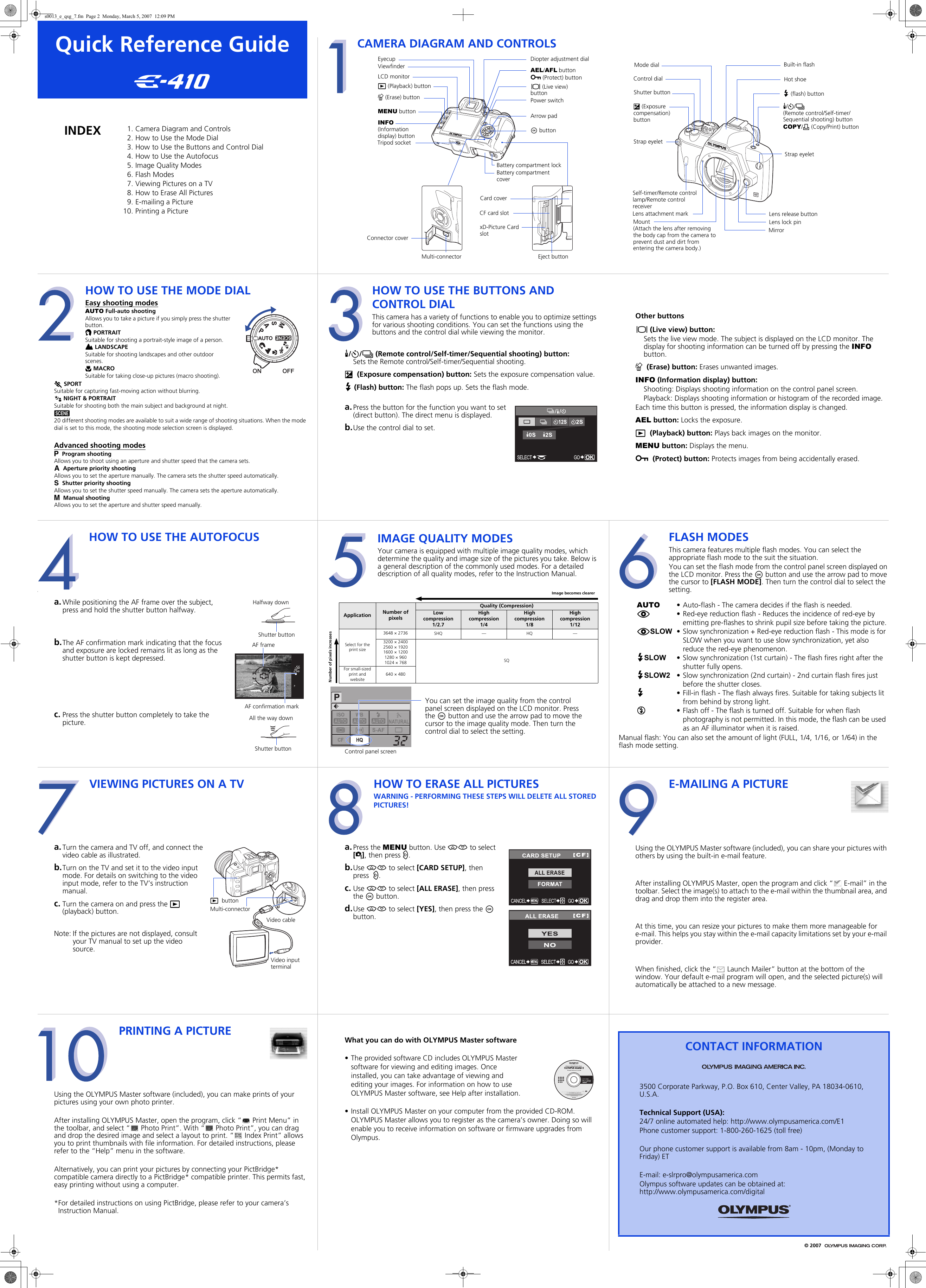 Page 2 of 2 - Olympus Olympus-E-410-Quick-Start-Manual- EVOLT_E-410_Quick_Start_Guide_EN  Olympus-e-410-quick-start-manual
