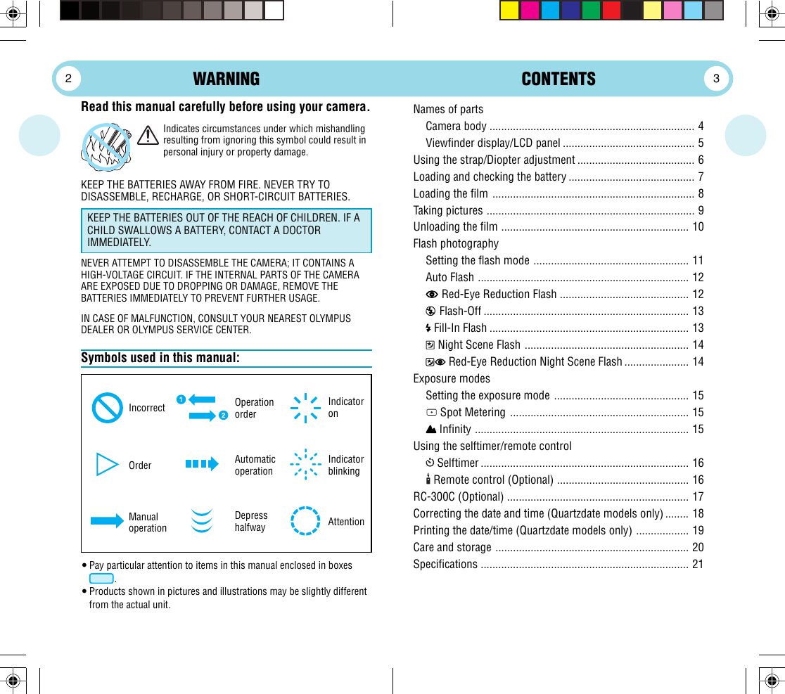 Page 2 of 12 - Olympus Olympus-Stylus-Wide-100-Users-Manual-  Olympus-stylus-wide-100-users-manual