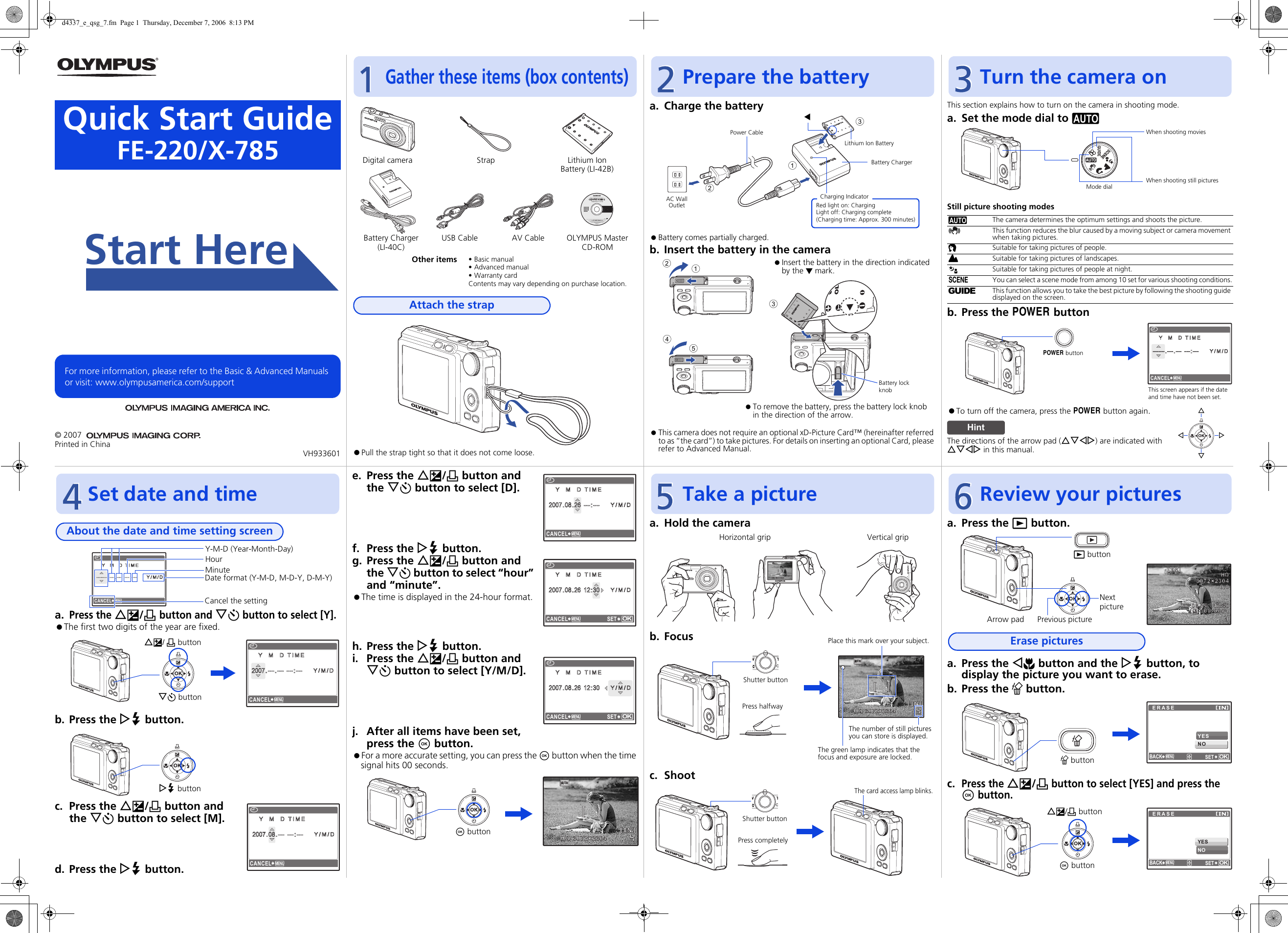 Page 1 of 1 - Olympus Olympus-X-785-Users-Manual- FE-220 Quick Start Guide  Olympus-x-785-users-manual