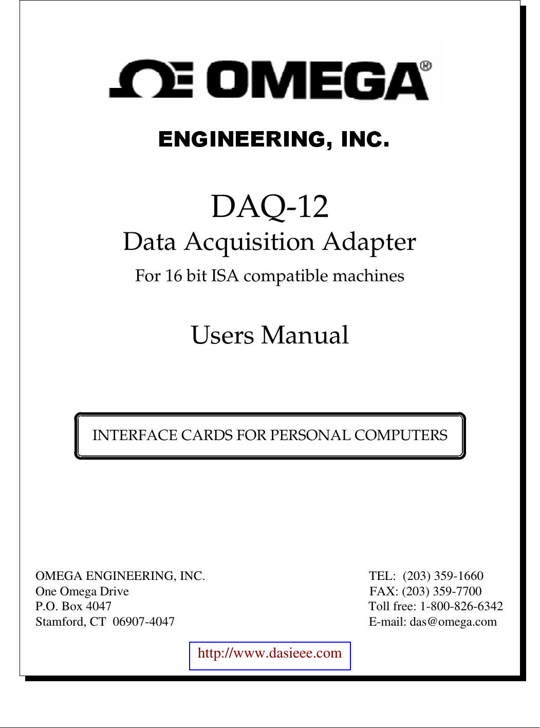 Omega Engineering Daq 12 Users Manual Word Pro 12.lwp