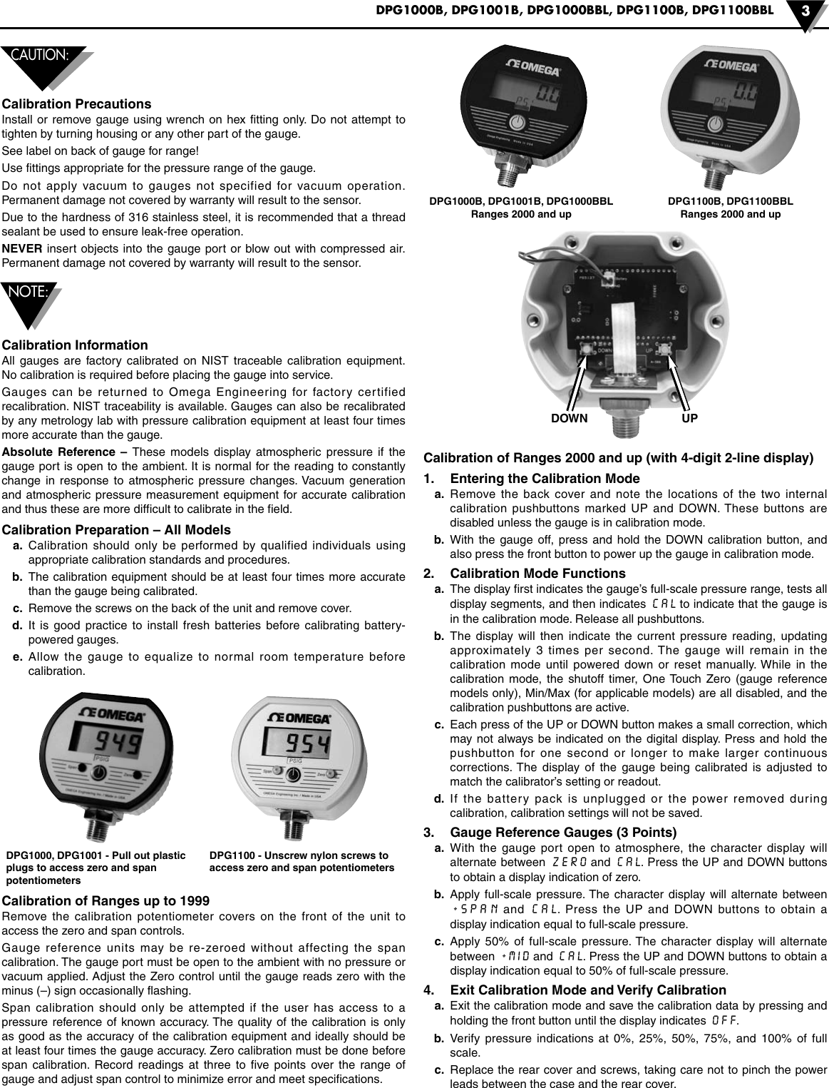 Page 3 of 4 - Omega-Engineering Omega-Engineering-Dpg1000B-Users-Manual- Omega 1000B 1100B 0606.qxp  Omega-engineering-dpg1000b-users-manual