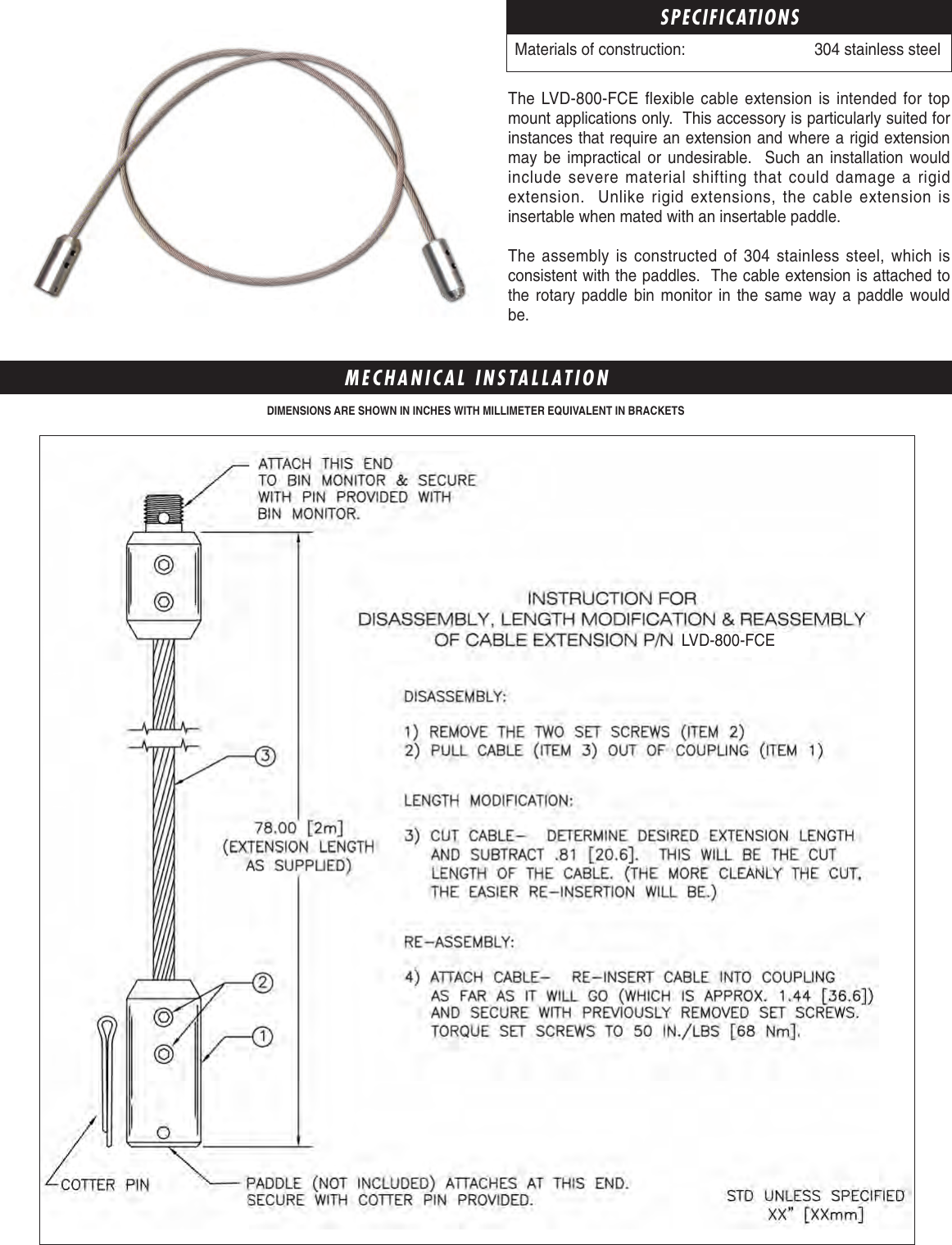 Page 2 of 2 - Omega-Engineering Omega-Engineering-Flexible-Cable-Extension-Lvd-800-Fce-Users-Manual-  Omega-engineering-flexible-cable-extension-lvd-800-fce-users-manual