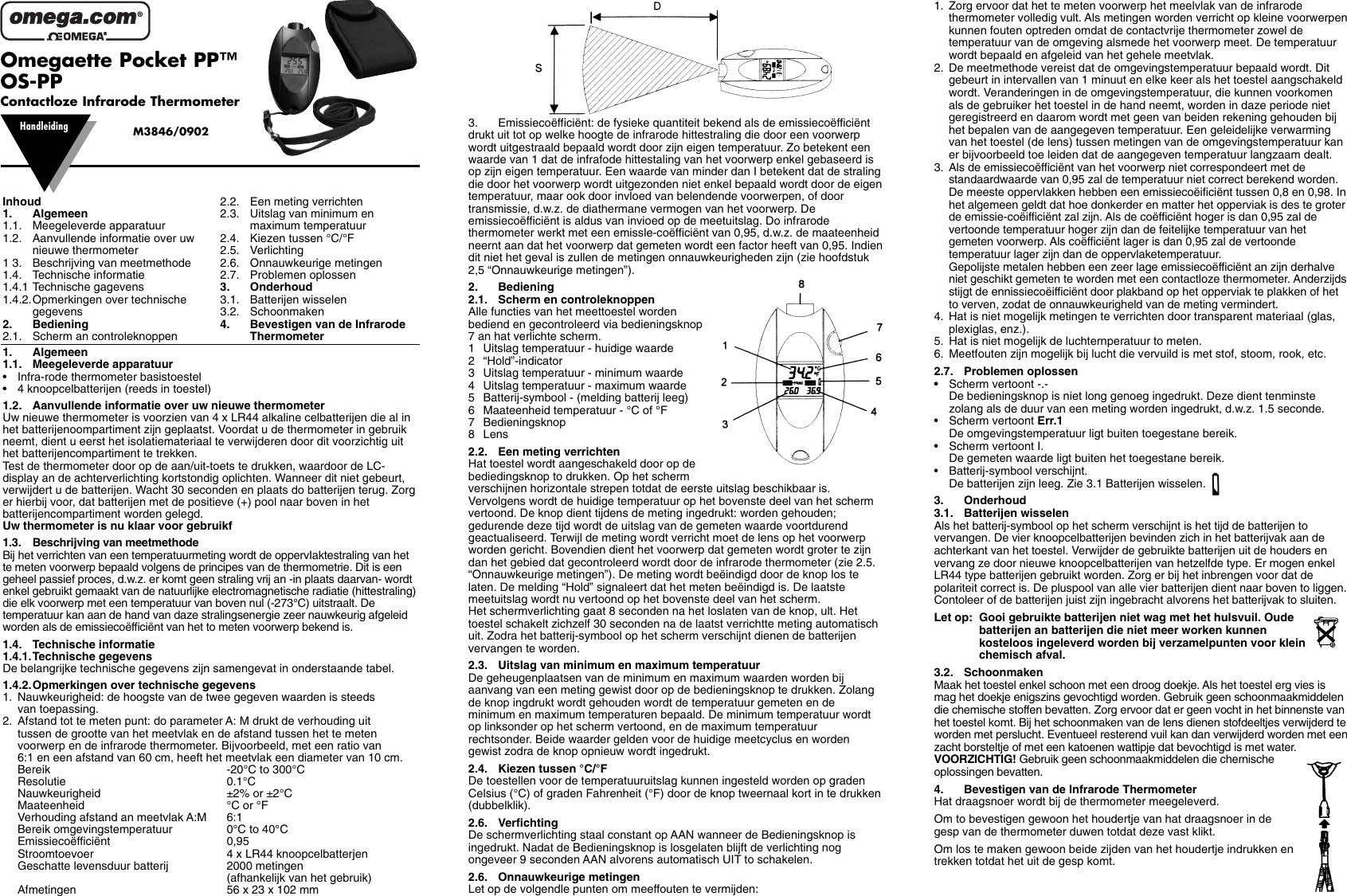 Page 4 of 4 - Omega-Engineering Omega-Engineering-Omegaette-Pocket-Pp-Os-Pp-Users-Manual- Omegaette Pocket PP™ Infrared Thermometer  Omega-engineering-omegaette-pocket-pp-os-pp-users-manual