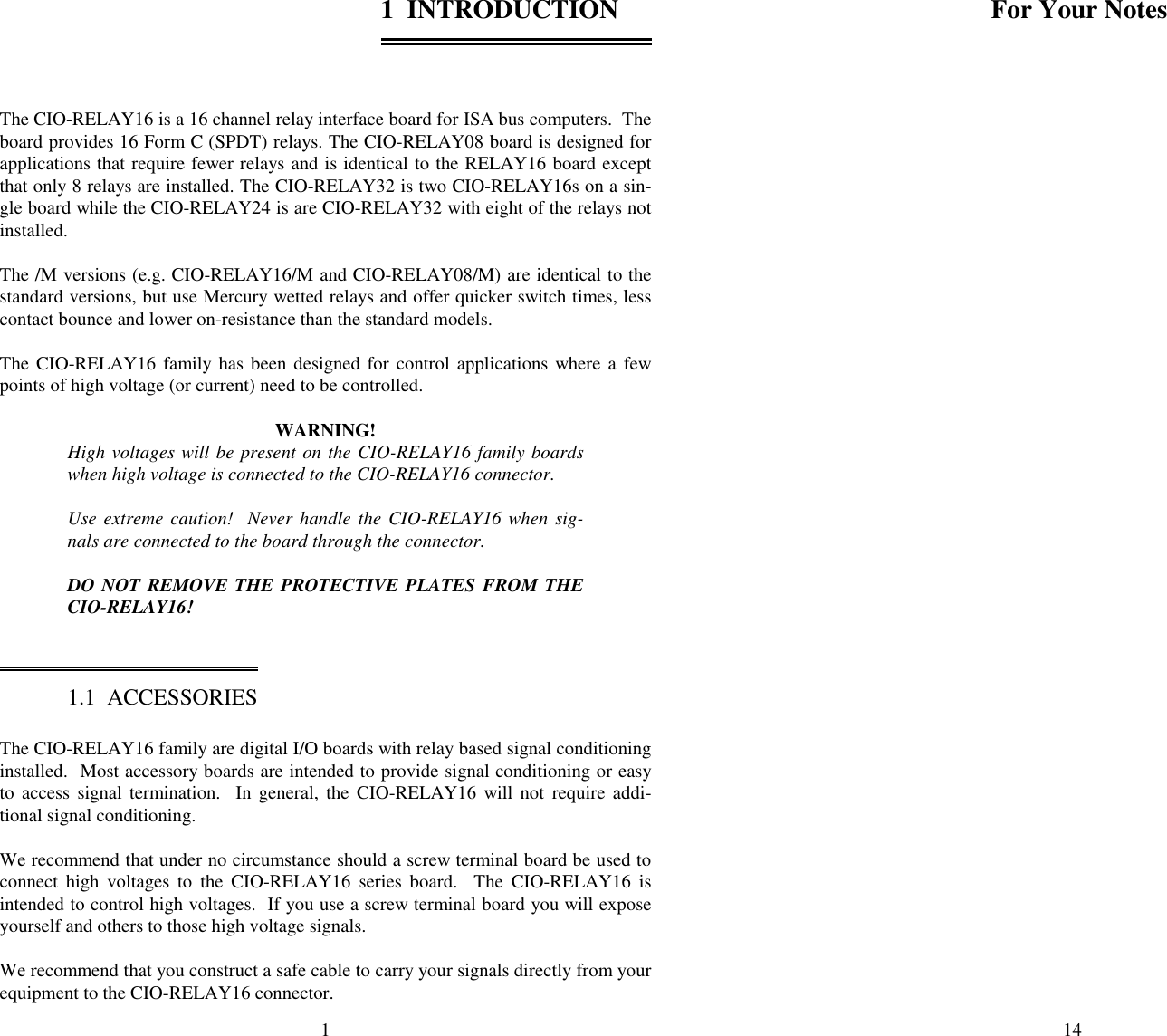 Page 3 of 9 - Omega-Speaker-Systems Omega-Speaker-Systems-Cio-Relay08-Users-Manual- CIO-RELAY08-32 - 16-Channel Relay Interface Board For ISA Bus Compatibles  Omega-speaker-systems-cio-relay08-users-manual