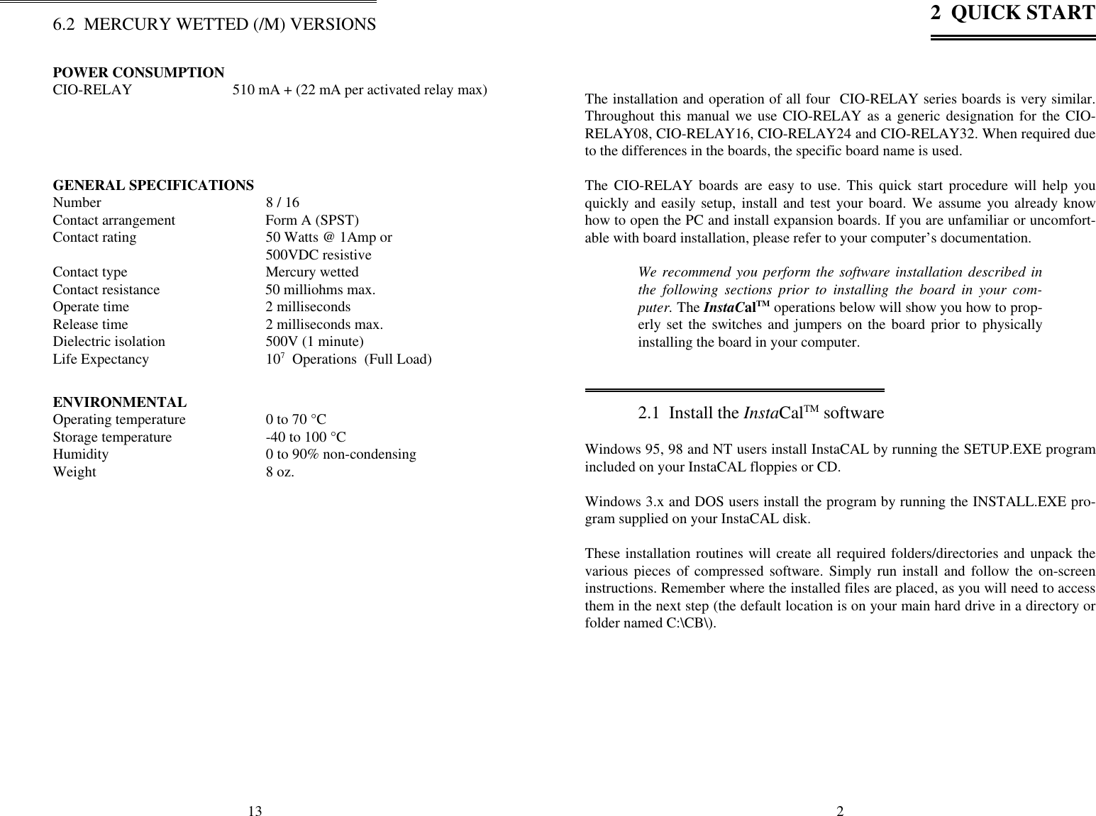 Page 4 of 9 - Omega-Speaker-Systems Omega-Speaker-Systems-Cio-Relay08-Users-Manual- CIO-RELAY08-32 - 16-Channel Relay Interface Board For ISA Bus Compatibles  Omega-speaker-systems-cio-relay08-users-manual
