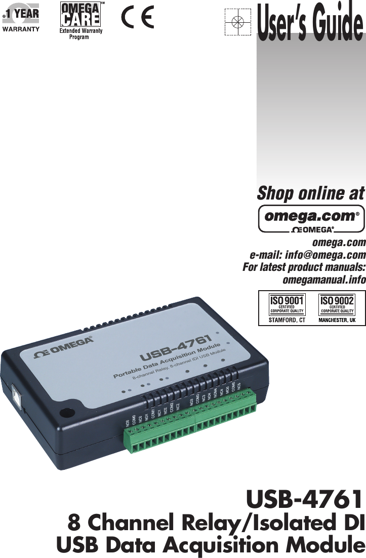Omega Vehicle Security Usb 4761 Users Manual