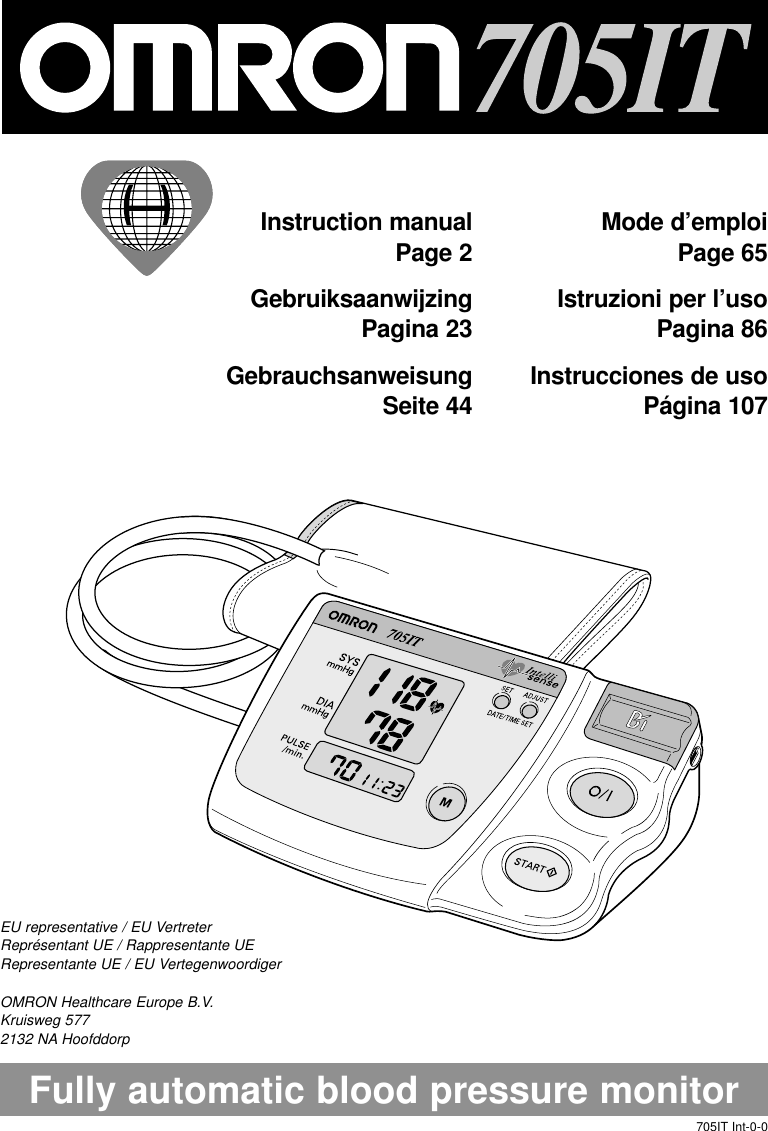 Page 1 of 12 - Omron-Healthcare Omron-Healthcare-705It-Users-Manual-  Omron-healthcare-705it-users-manual