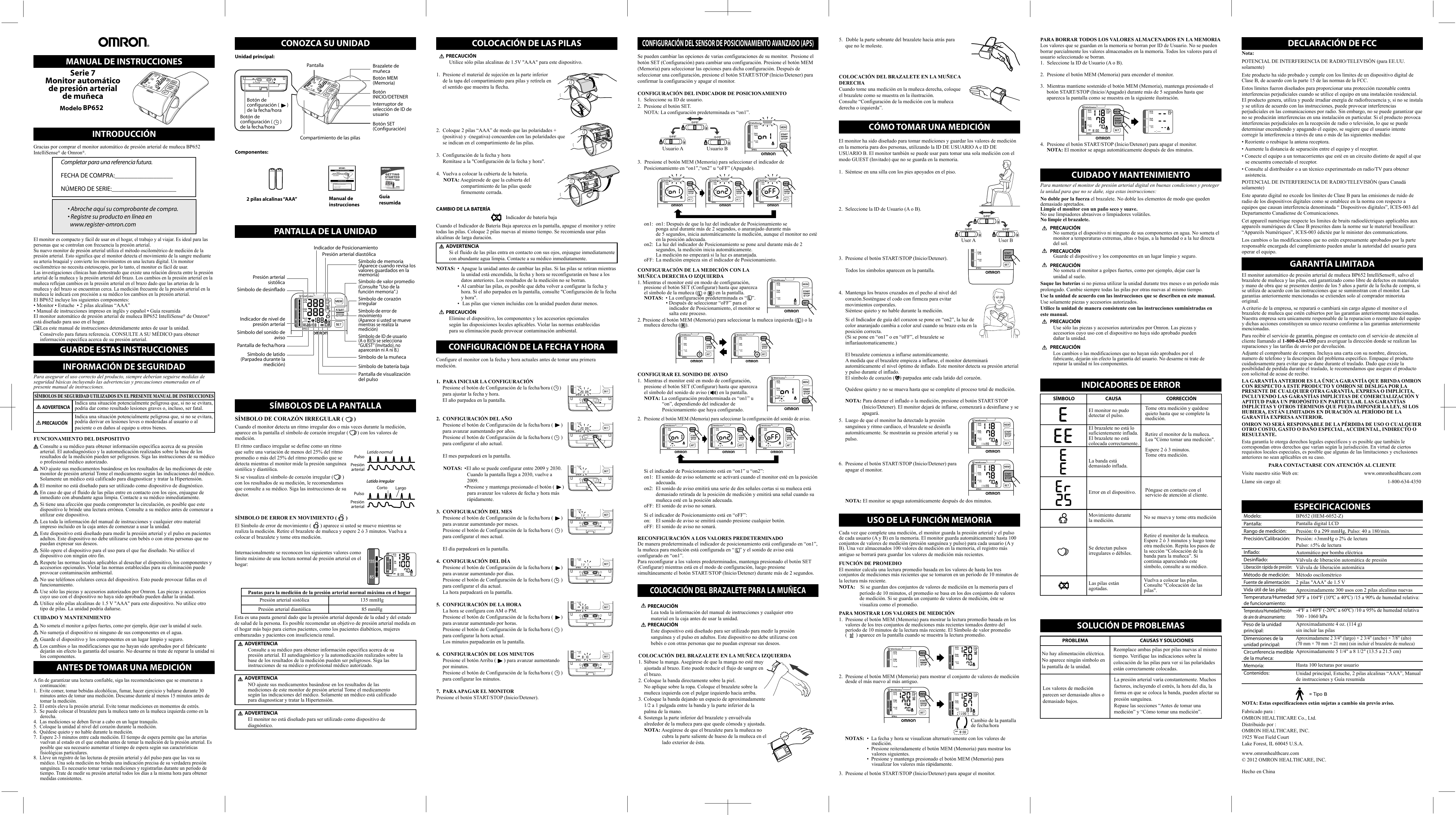 bp652 omron manual