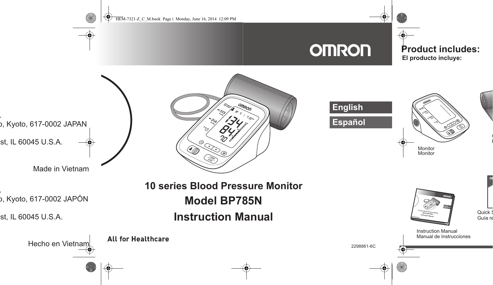 Omron Healthcare Bp785N 2014 Series Owners Manual HEM 7321 Z_C_M