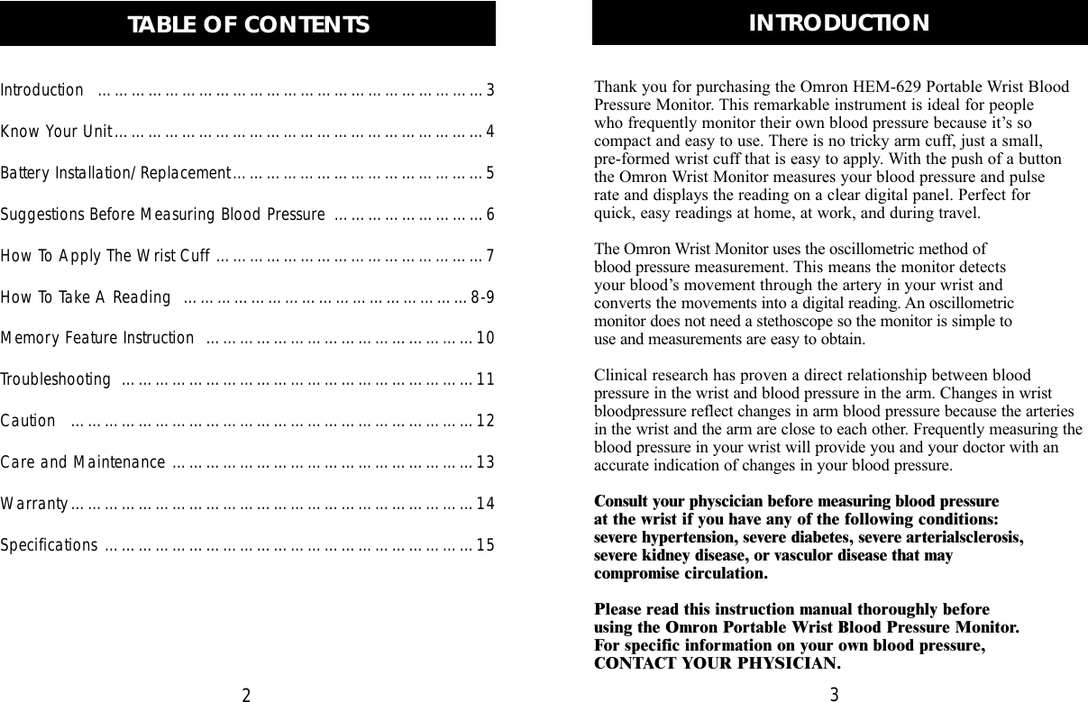 Page 2 of 8 - Omron-Healthcare Omron-Healthcare-Hem-629-Users-Manual- English 629.inst Omron-healthcare-hem-629-users-manual