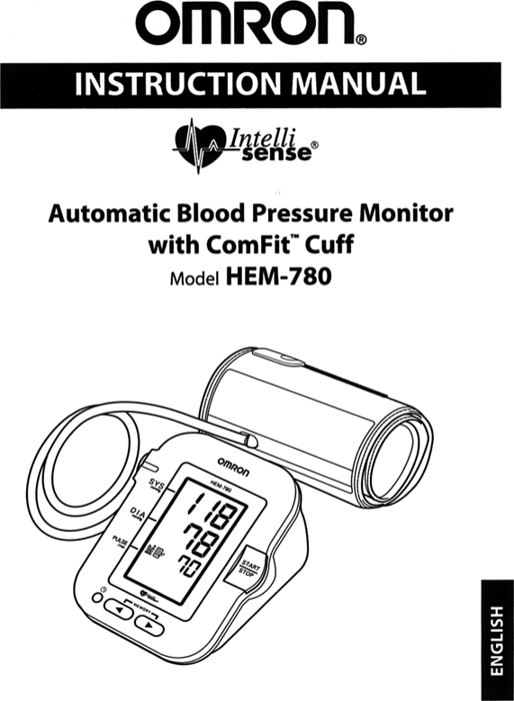 Omron Healthcare Intelli Sense Hem 780 Users Manual