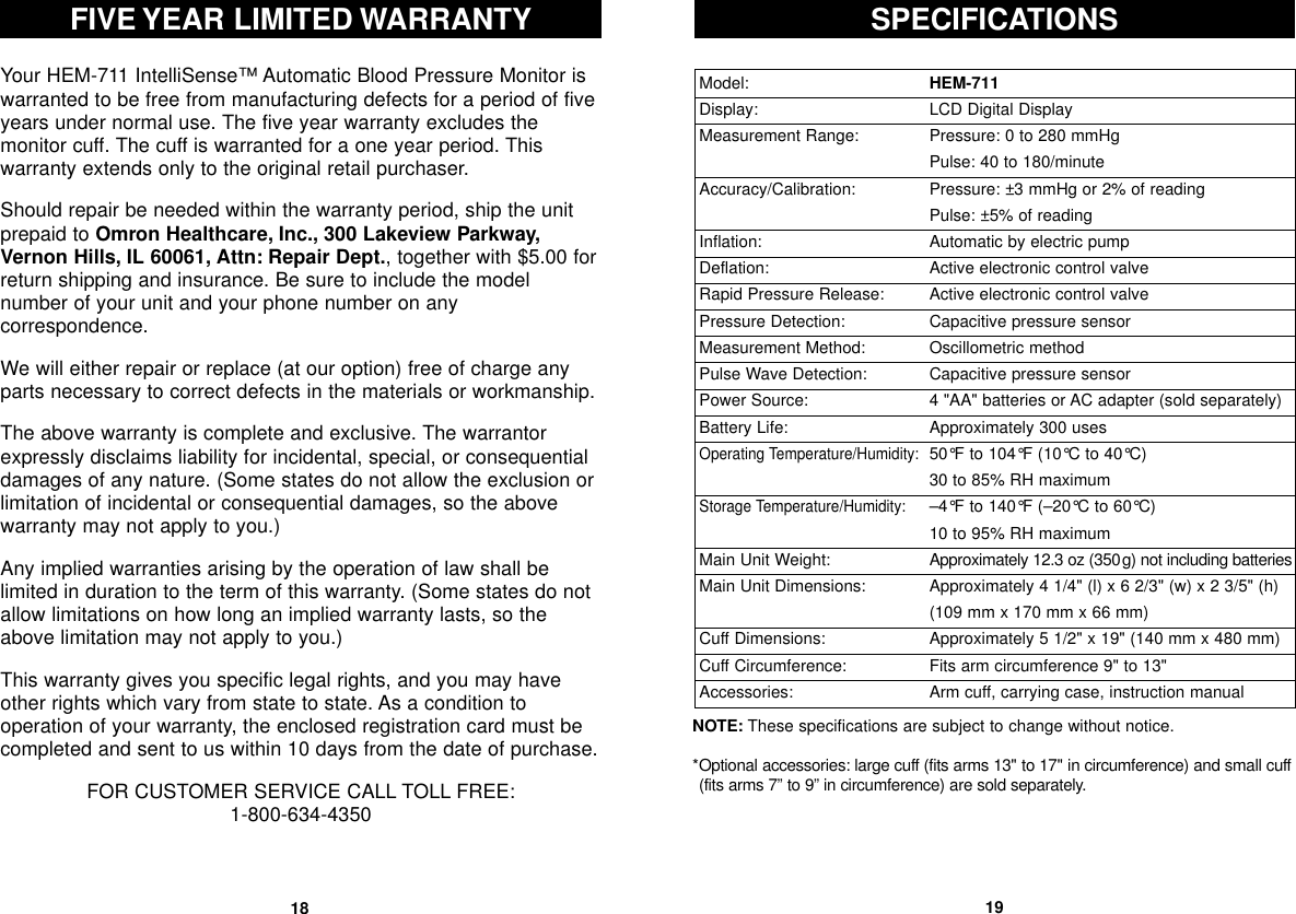 Page 10 of 10 - Omron Omron-Hem-711-Instruction-Manual- ManualsLib - Makes It Easy To Find Manuals Online!  Omron-hem-711-instruction-manual