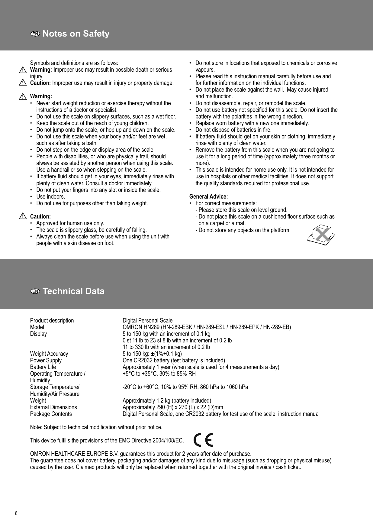 Page 6 of 8 - Omron Omron-Hn289-Users-Manual- HN-289 All Languages  Omron-hn289-users-manual