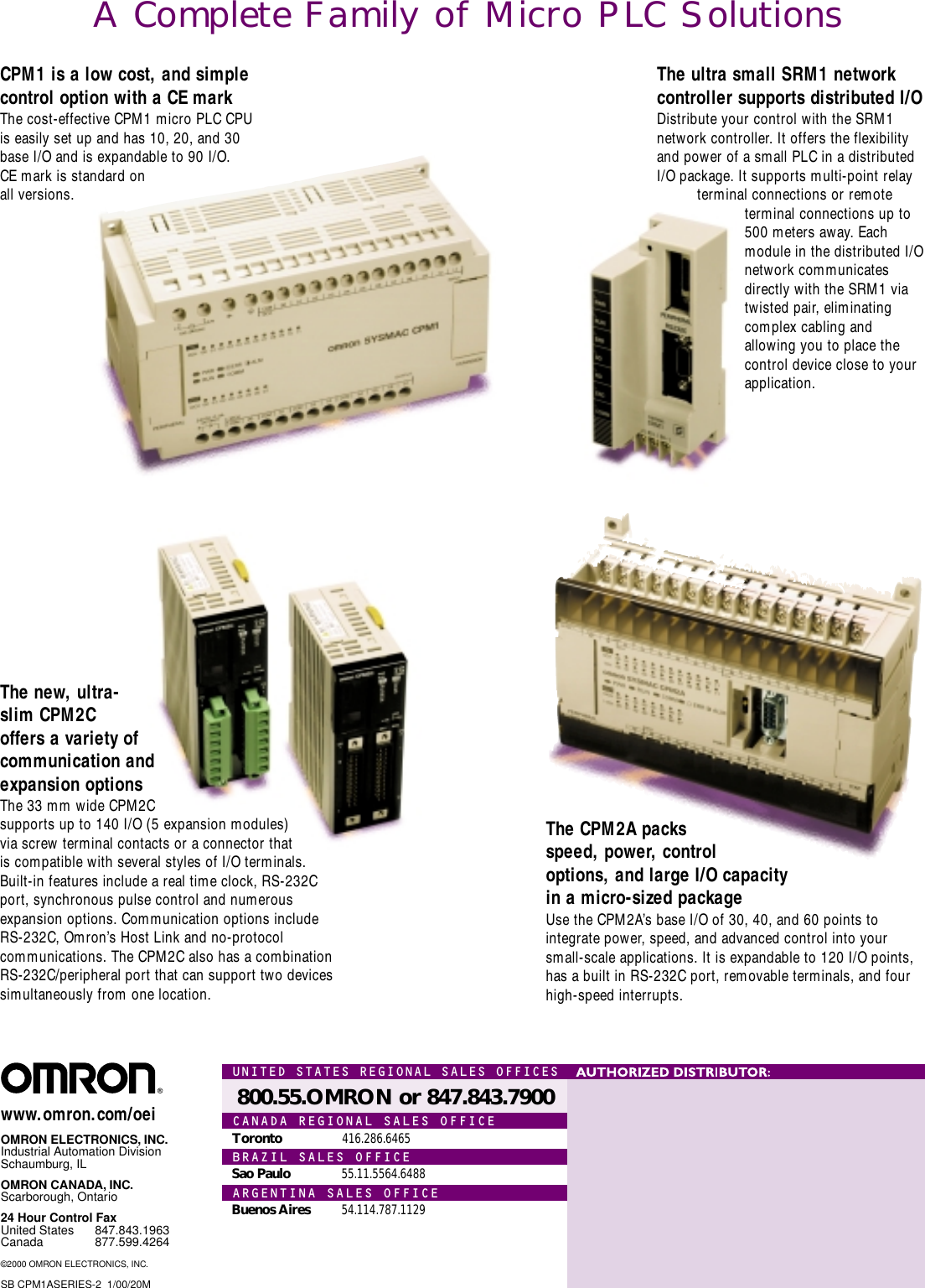 Page 6 of 6 - Omron Omron-Micro-Programmable-Controllers-Cpm1A-Users-Manual- *CPM1A Brochure 1.2K  Omron-micro-programmable-controllers-cpm1a-users-manual