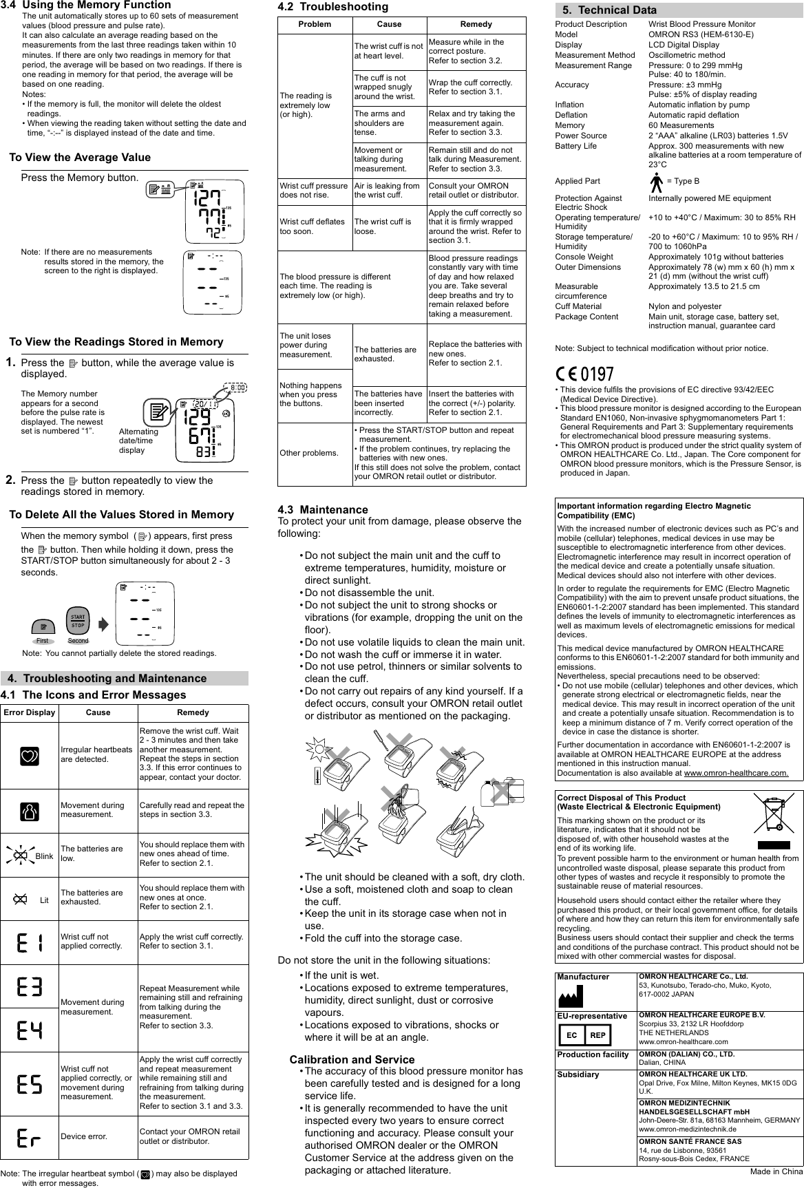 Omron R53 Users Manual