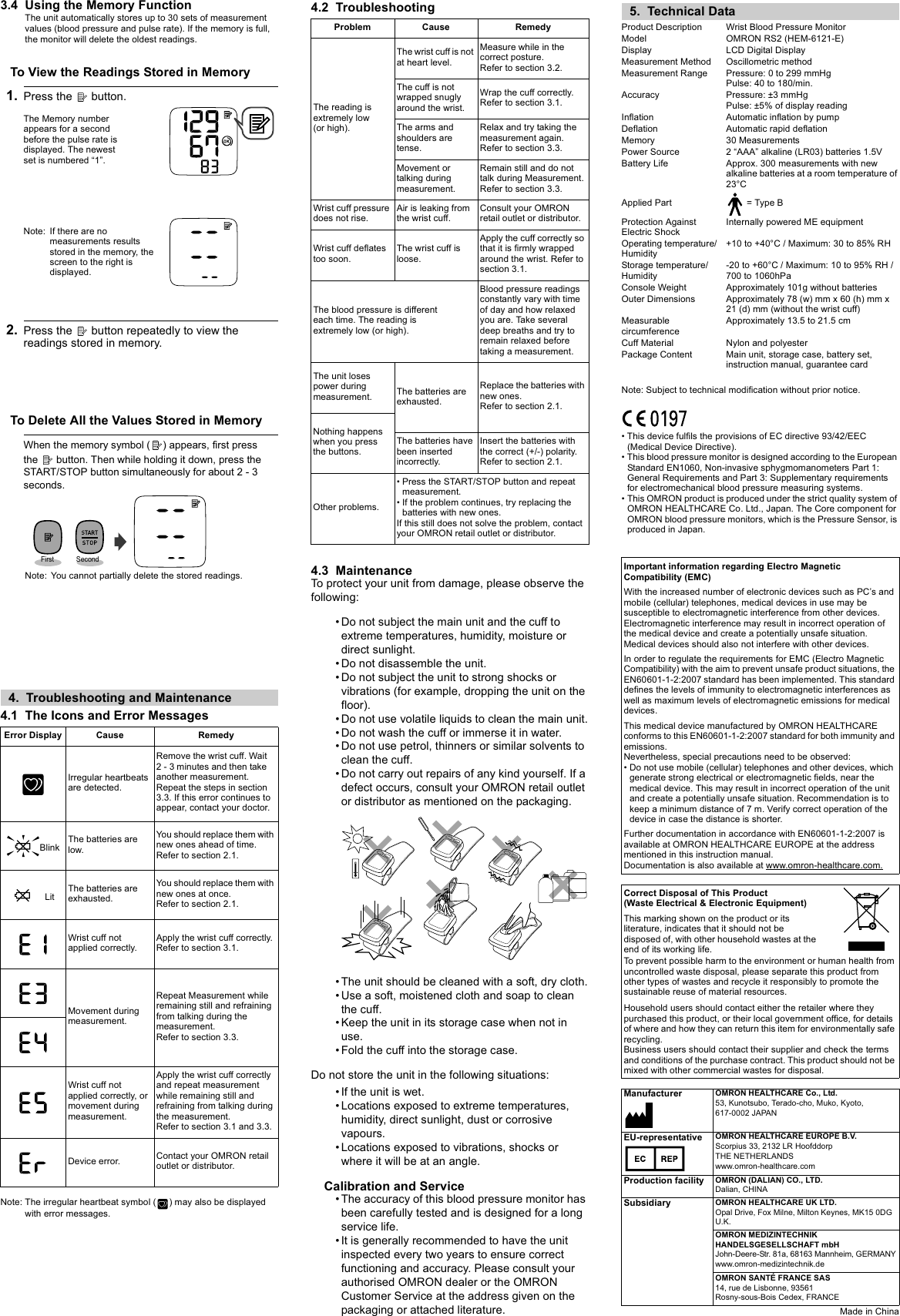 Omron Rs2 Users Manual IM HEM 6121 E 02 01 2013 EN