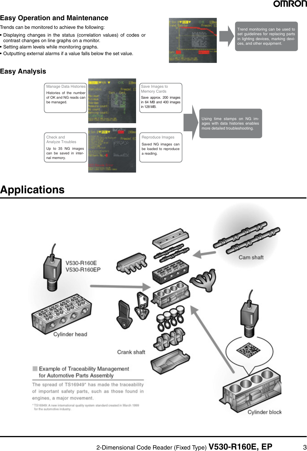 Page 2 of 7 - Omron Omron-V530-R160E-Users-Manual- V530-R160E,EP 2-Dimensional Code Reader (FixedType) Data Sheet Omron-v530-r160e-users-manual