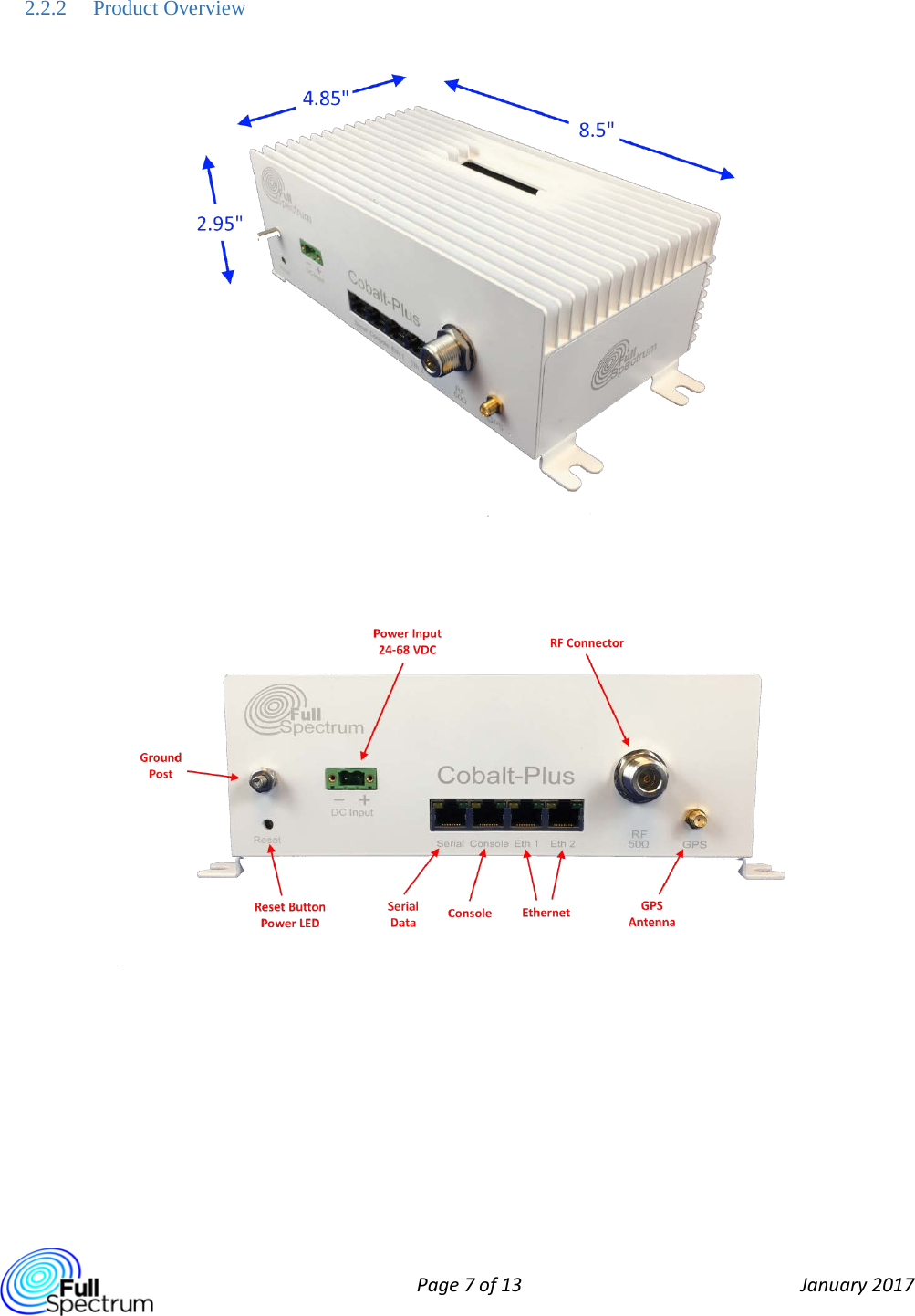  Page 7 of 13 January 2017  2.2.2 Product Overview      