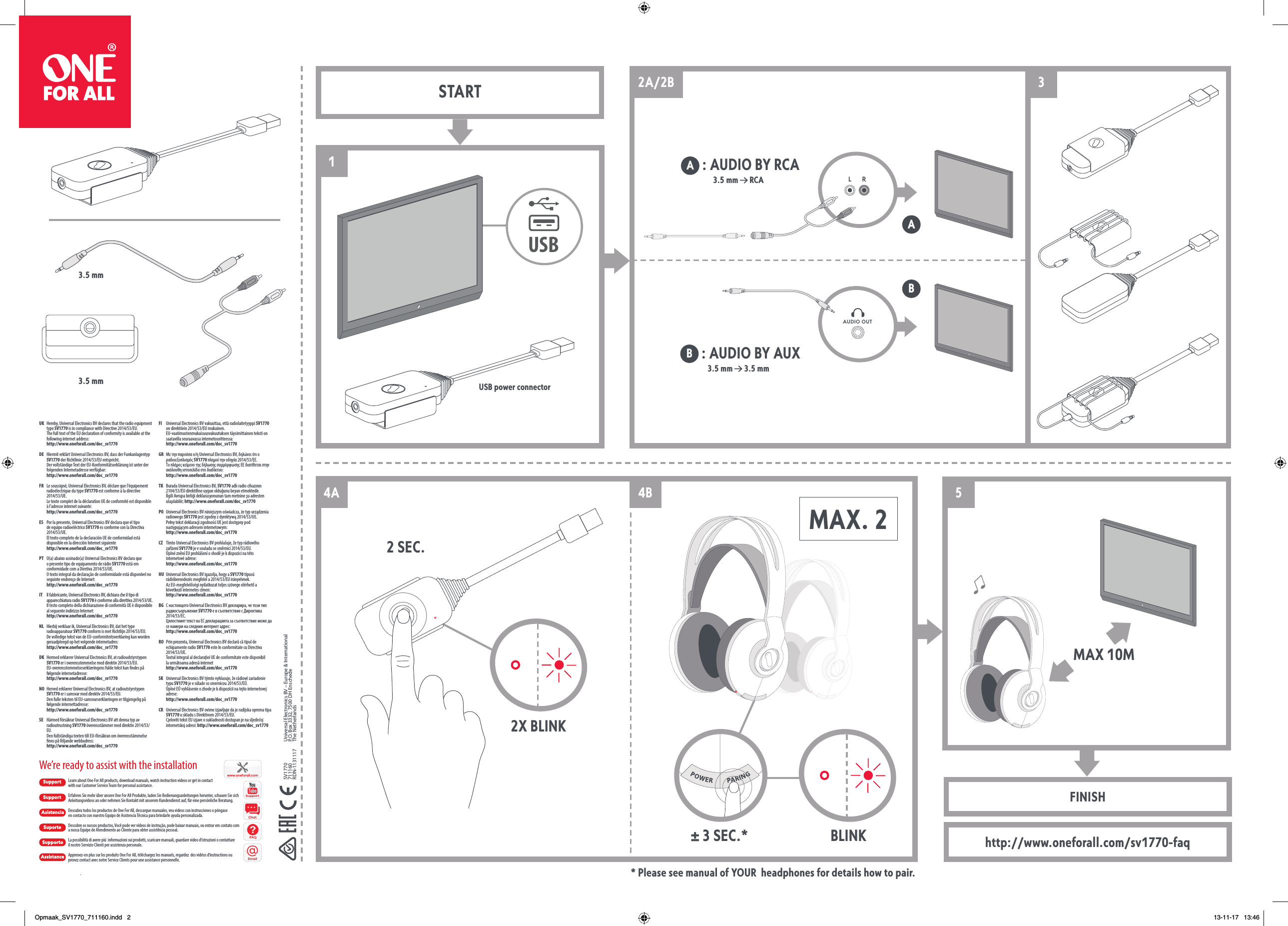 Page 2 of 2 - One For All Opmaak_SV1770_711160 SV1770 Manual Languages