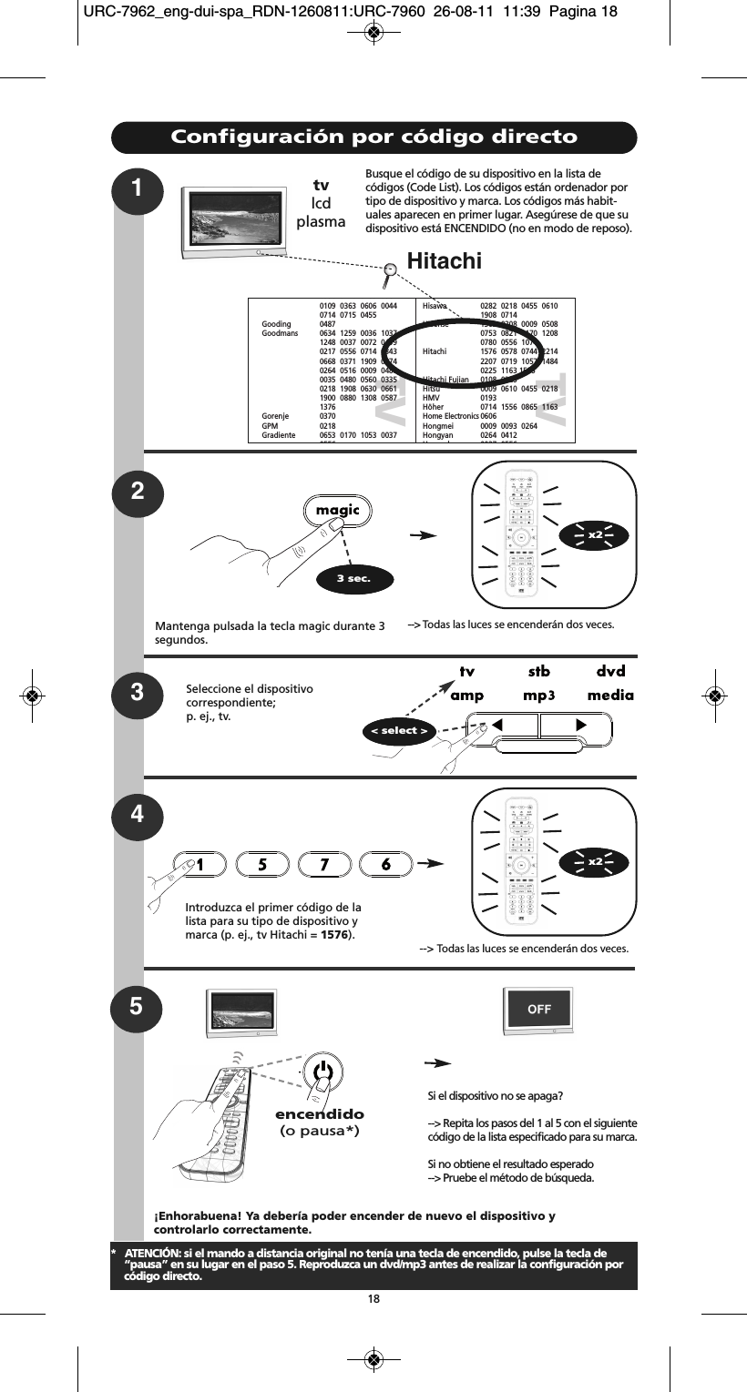One For All Urc7962 Manual Languages