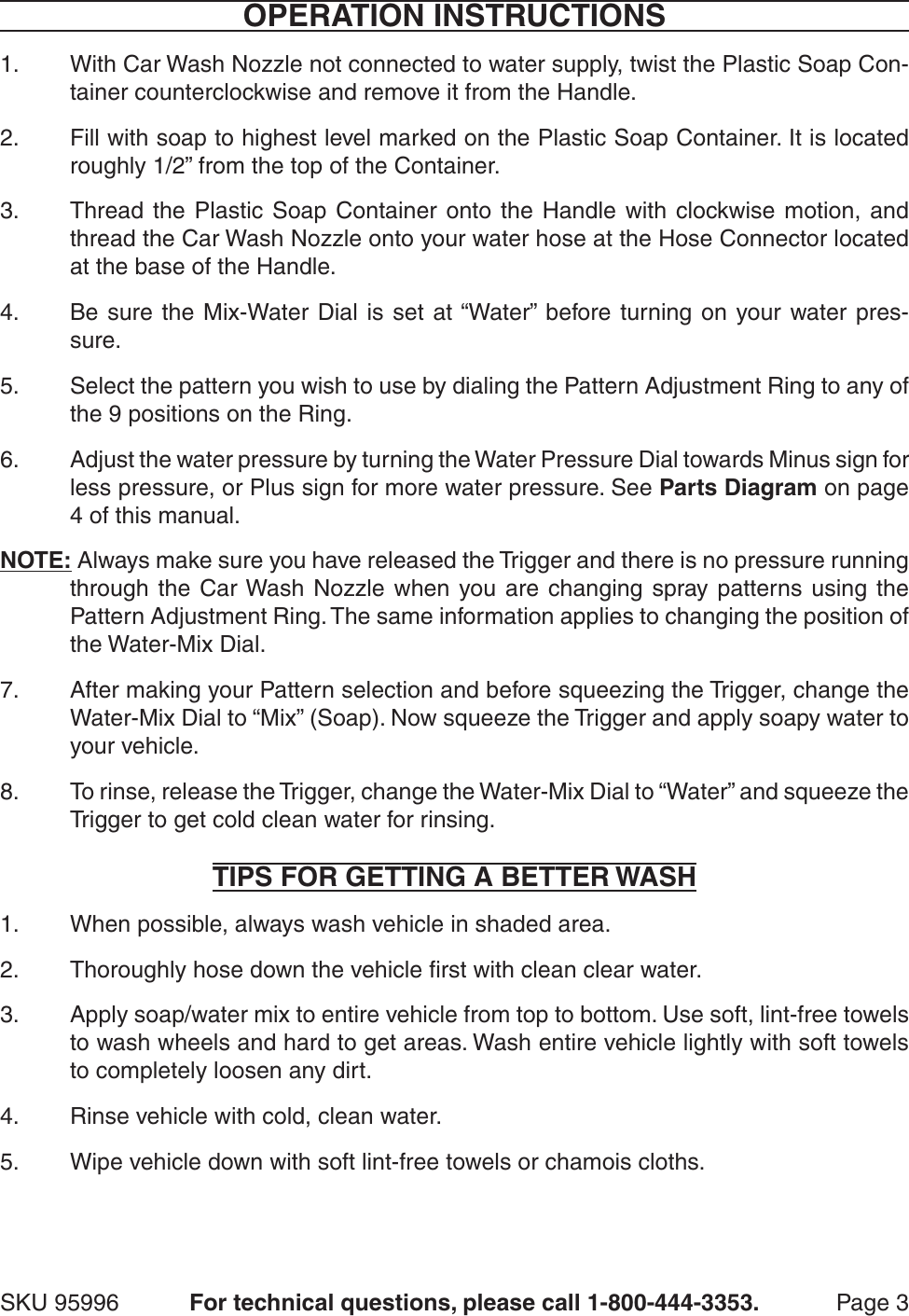 Page 3 of 4 - One-Stop-Gardens One-Stop-Gardens-Car-Wash-Nozzle-95996-Users-Manual- One-stop-gardens-car-wash-nozzle-95996-users-manual