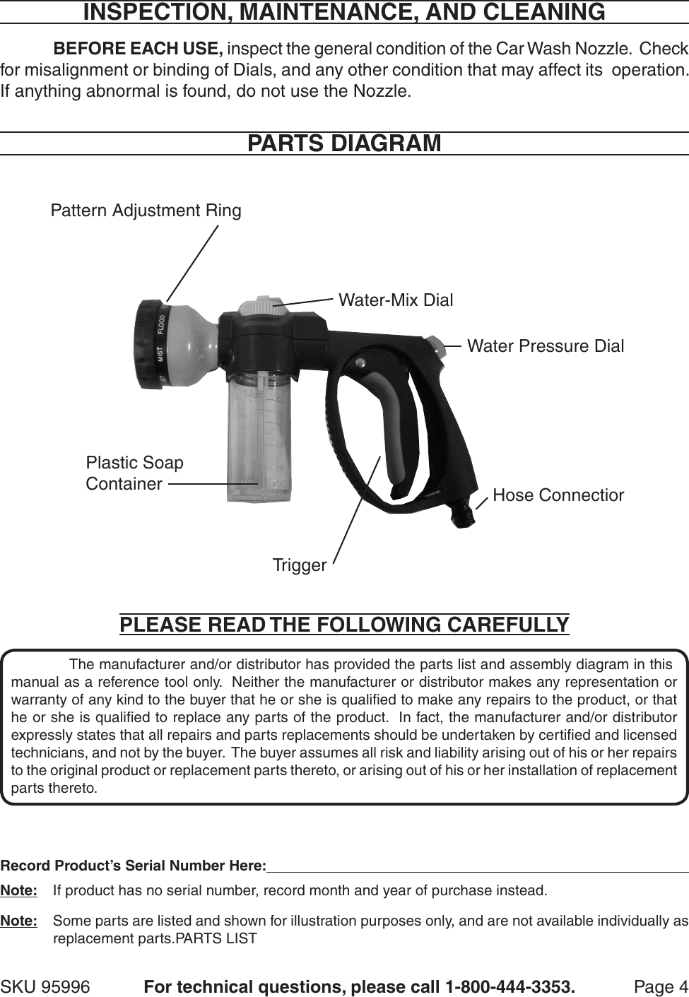Page 4 of 4 - One-Stop-Gardens One-Stop-Gardens-Car-Wash-Nozzle-95996-Users-Manual- One-stop-gardens-car-wash-nozzle-95996-users-manual