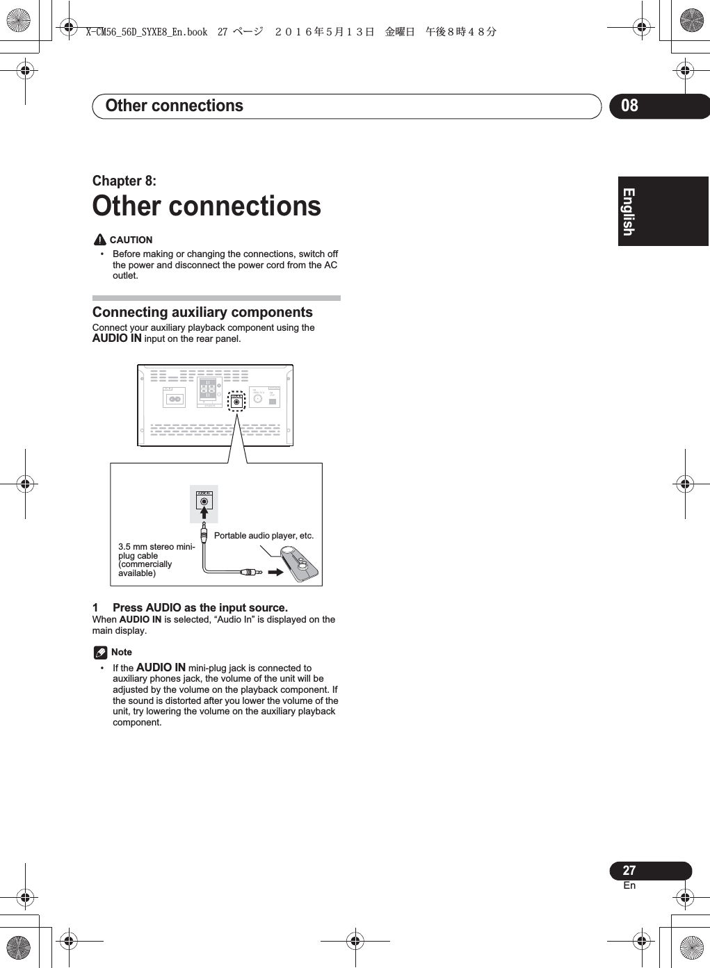  English Français Español   X-CM56_56D_SYXE8_En.book  27 ページ  ２０１６年５月１３日 金曜日 午後８時４８分