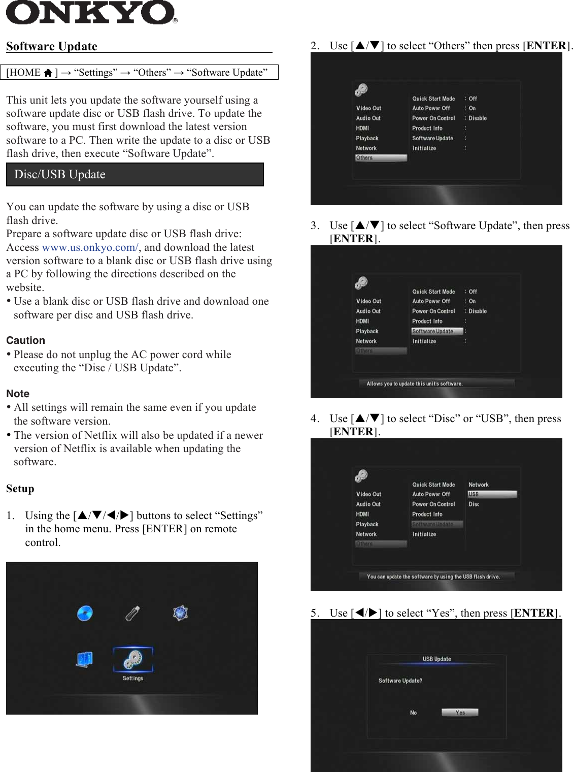 Onkyo Bd Sp809 Instruction Manual Firmware Update For The SP809_05_20_2014