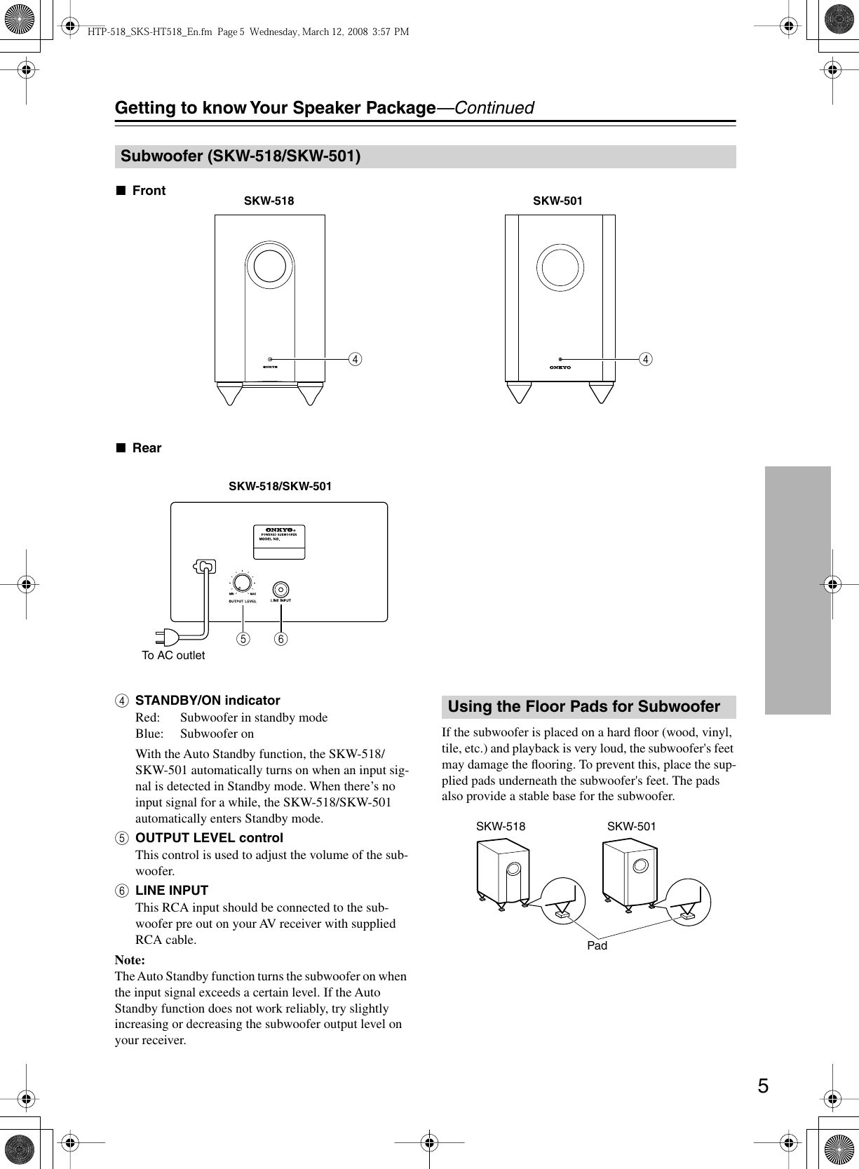 Page 5 of 12 - Onkyo Onkyo-Home-Theater-System-Htp-518-Users-Manual-  Onkyo-home-theater-system-htp-518-users-manual