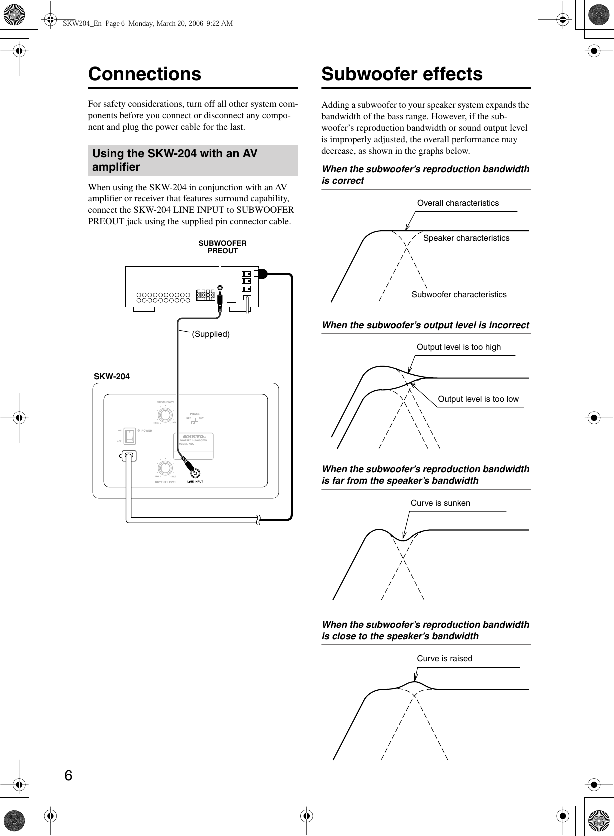 Page 6 of 8 - Onkyo Onkyo-Skw-204-Users-Manual-  Onkyo-skw-204-users-manual