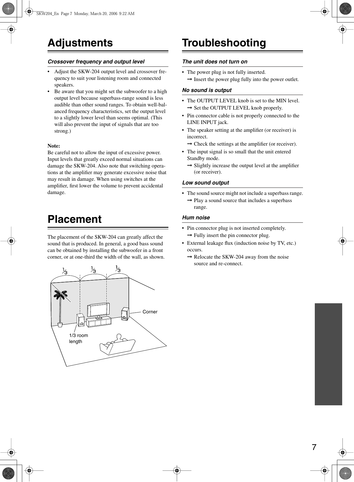 Page 7 of 8 - Onkyo Onkyo-Skw-204-Users-Manual-  Onkyo-skw-204-users-manual