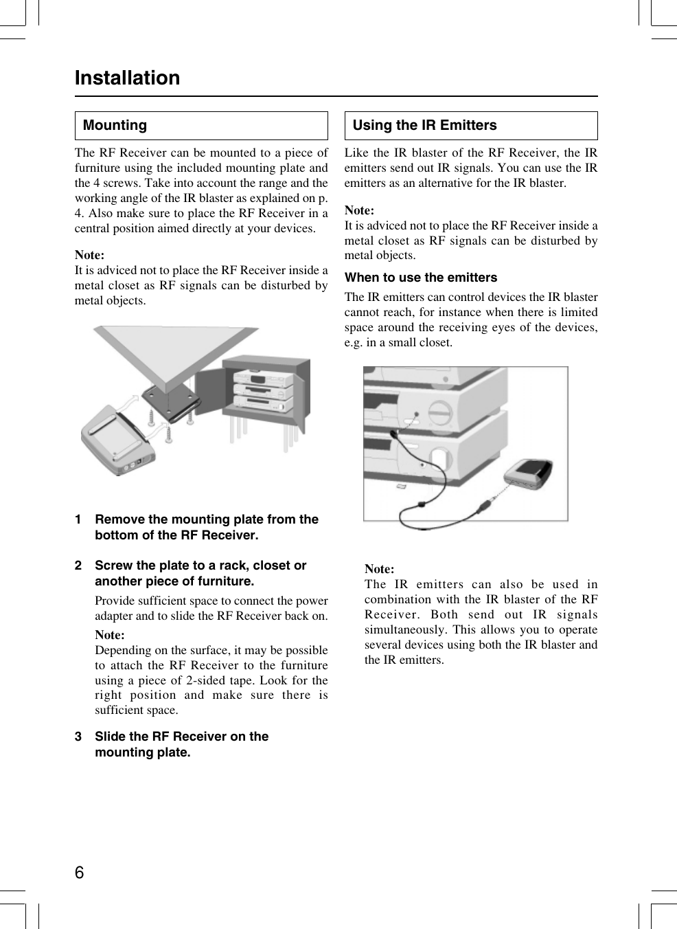 Page 6 of 12 - Onkyo RFR-5 User Manual  To The A08a9144-0605-4de4-abe1-4b2273c7a9f6