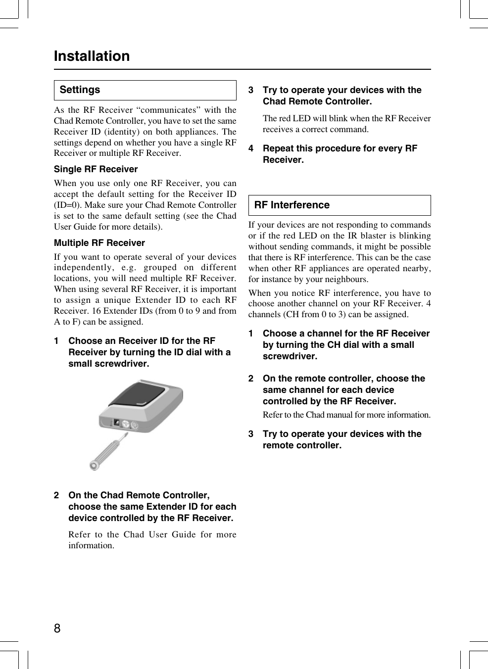 Page 8 of 12 - Onkyo RFR-5 User Manual  To The A08a9144-0605-4de4-abe1-4b2273c7a9f6